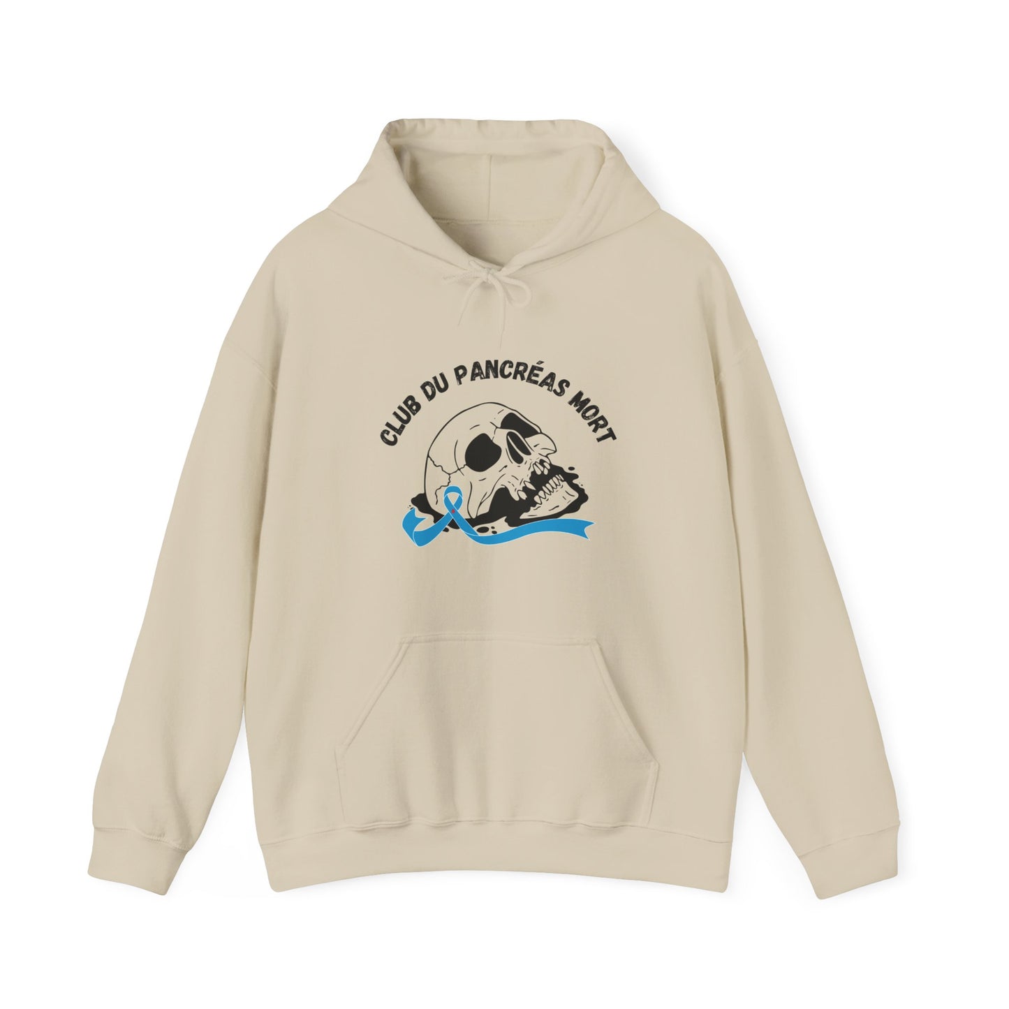 Skull & Blue Ribbon Dead Pancreas Club (French) Hoodie The Diabuddies Store Hoodies $32.41
