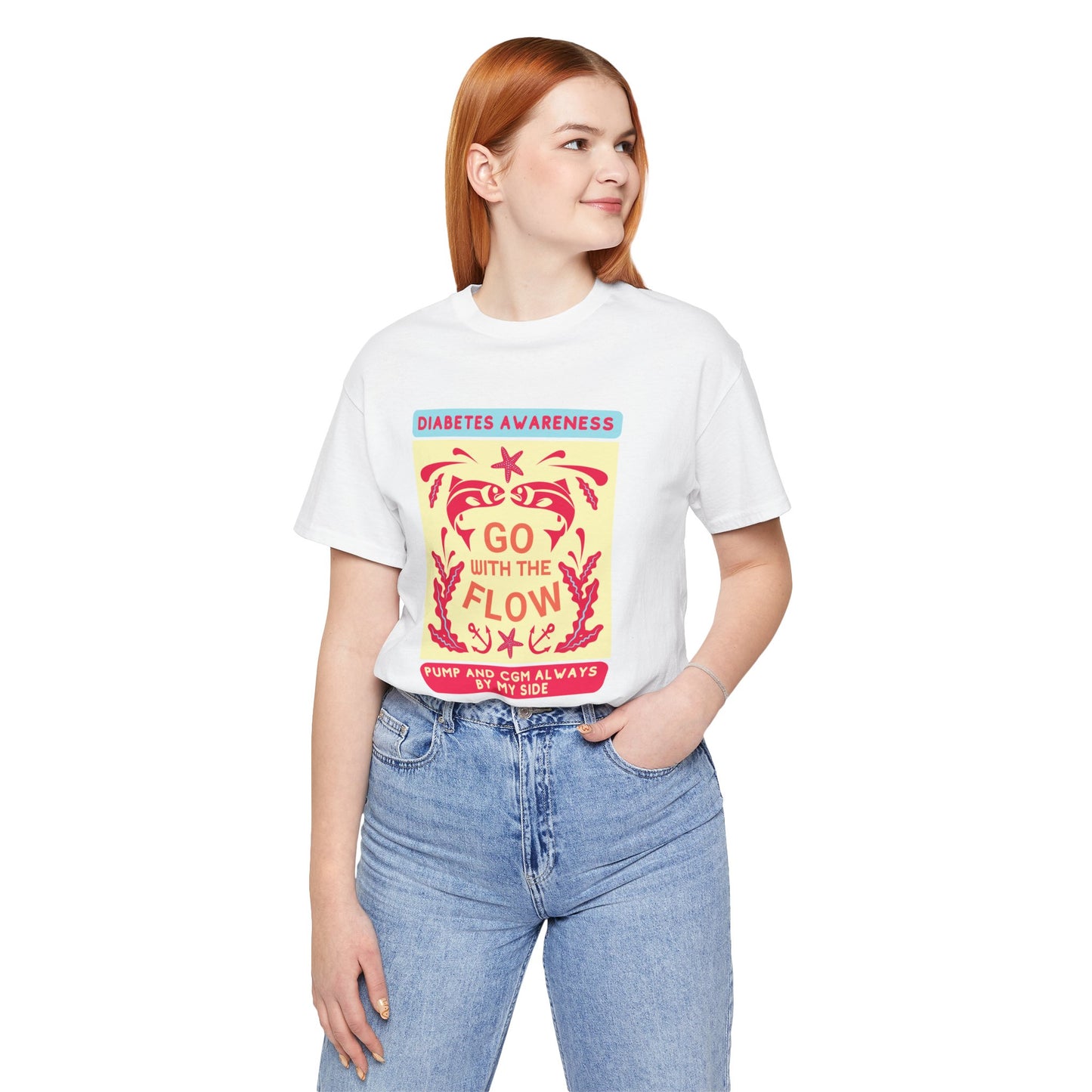 The Diabuddies Store Go with the Flow (Diabetes) - Unisex Tee Go with the Flow (Diabetes) - Unisex Tee: Engineered for those who live with a pump and CGM, this tank ensures your devices are always within reach and comfortably secure, letting you move free