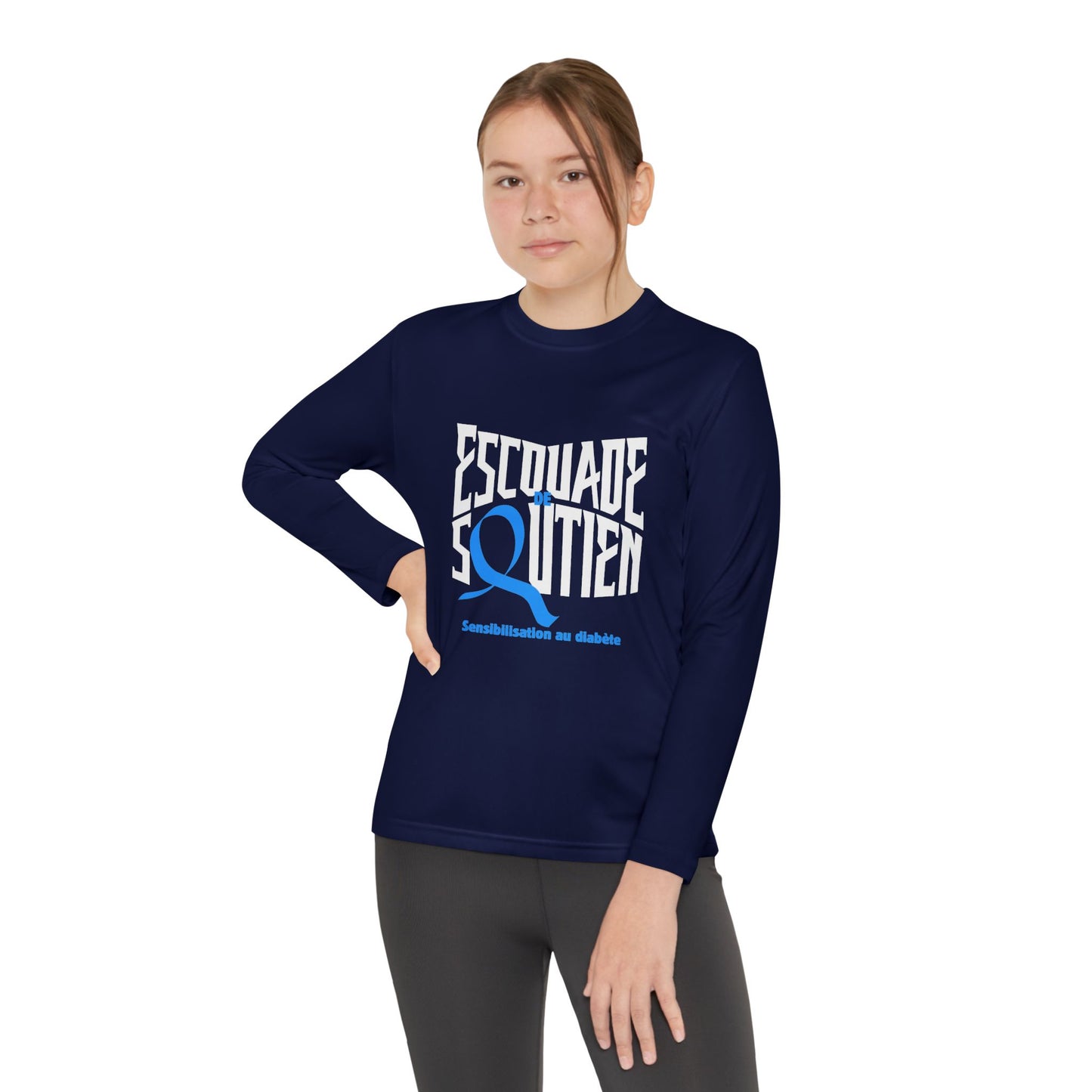 The Diabuddies Store Diabetes Support Squad (French) - Long-sleeved Youth Tee Diabetes Support Squad (French) - Long-sleeved Youth Tee: Unite against diabetes with the Diabetes Support Squad Kids' Tee! This super-soft long-sleeved Tee is perfect for littl