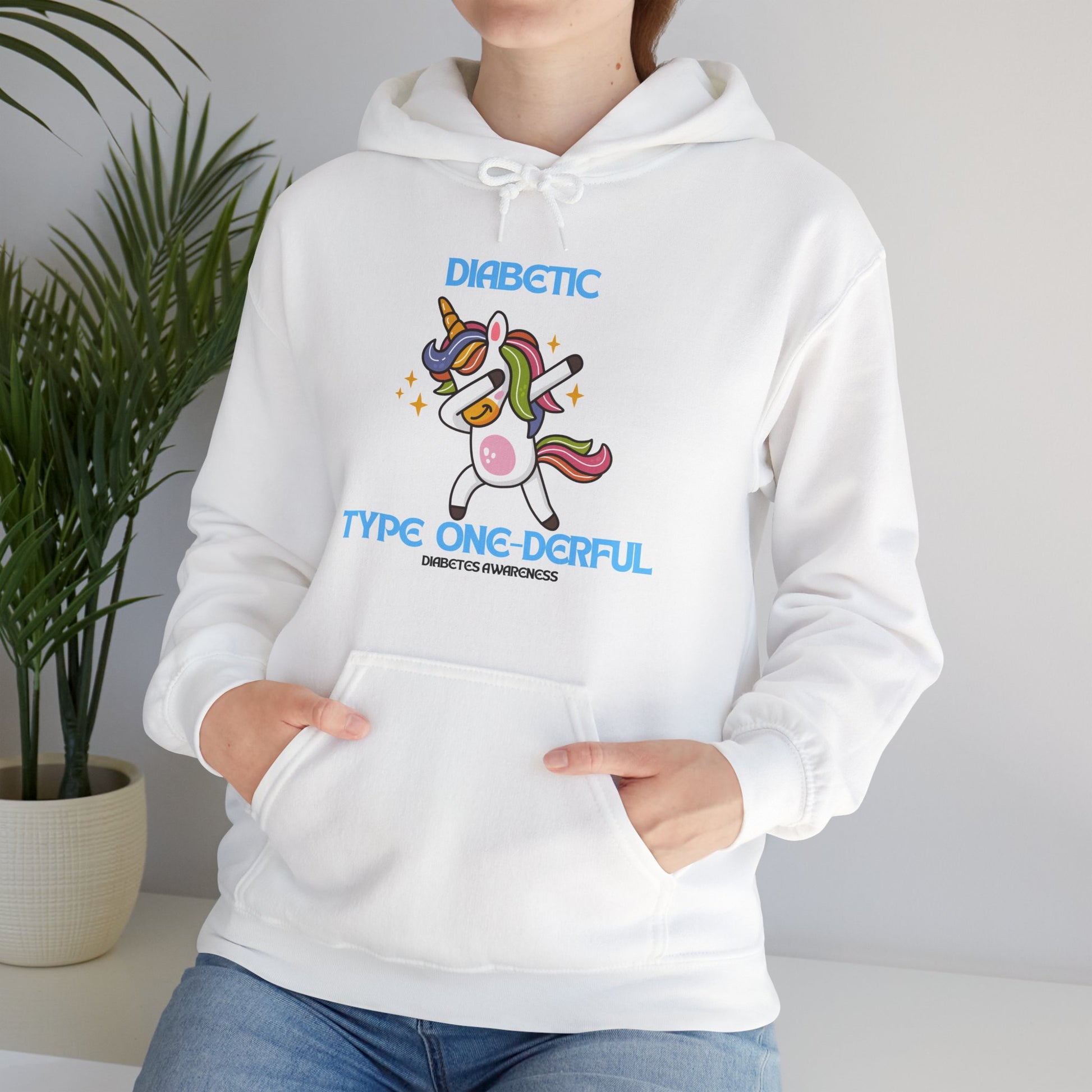 The Diabuddies Store Type One-derful - Unisex Hoodie Type One-derful - Unisex Hoodie: Uniquely Strong, Absolutely Wonderful. Embrace your journey with pride! Our "Type One-derful" tee is a joyful and empowering tribute to everyone living with Type 1 diabe
