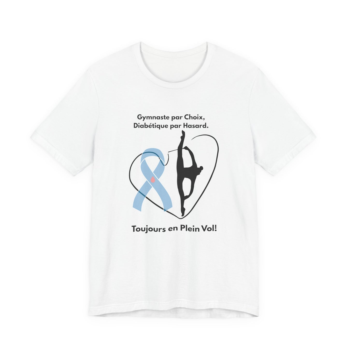 The Diabuddies Store Diabetes & Gymnastics (French) - Unisex Tee Diabetes & Gymnastics (French) - Unisex Tee: Defy expectations and tumble forward! This comfortable racerback tank is designed for the resilient gymnast who manages diabetes with grace and s