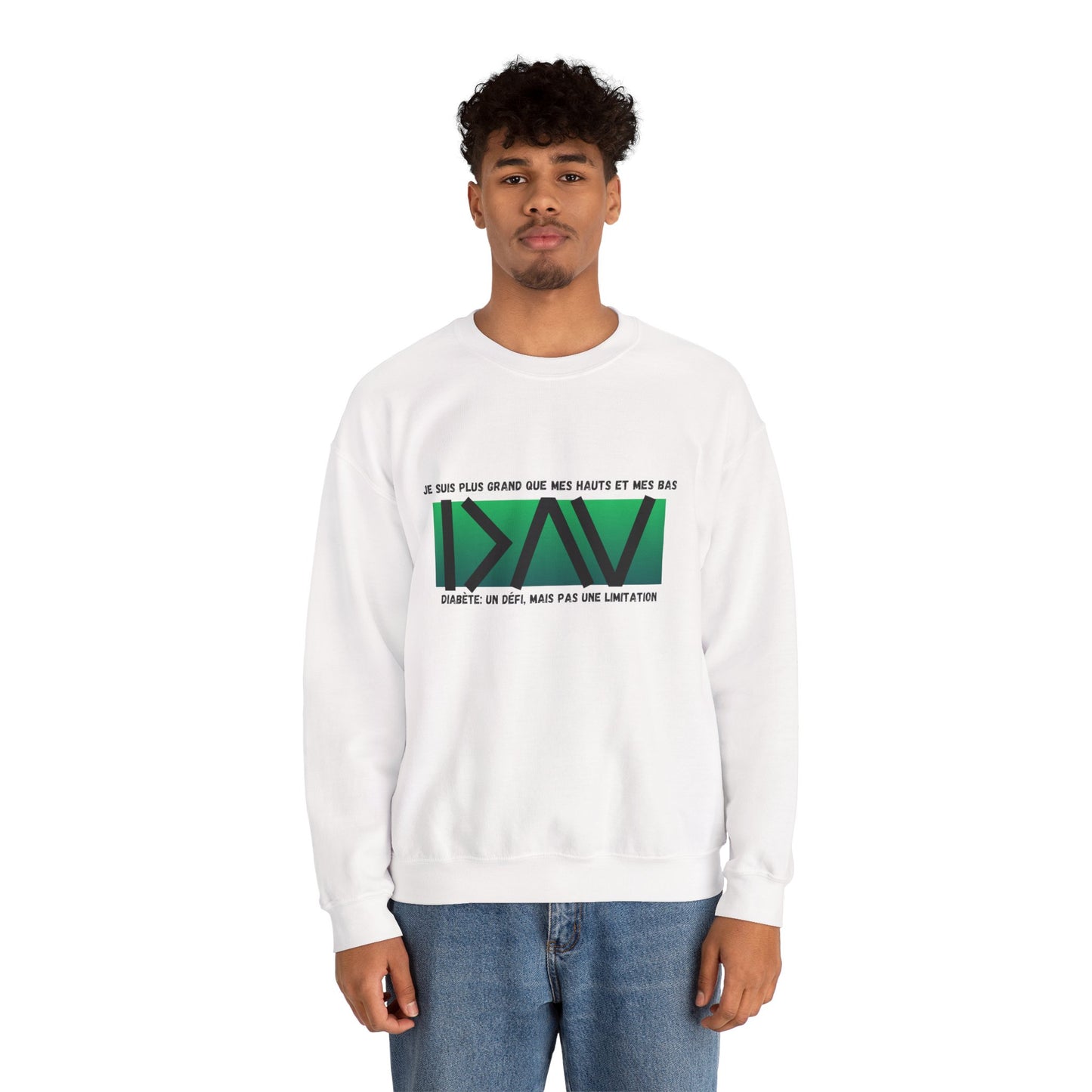 The Diabuddies Store Greater than (French/Green) - Unisex Sweatshirt Greater than (French/Green) - Unisex Sweatshirt: Sometimes, a single symbol says it all. Our Greater Than (French/Green) Unisex Sweatshirt features the powerful ">" symbol, representing
