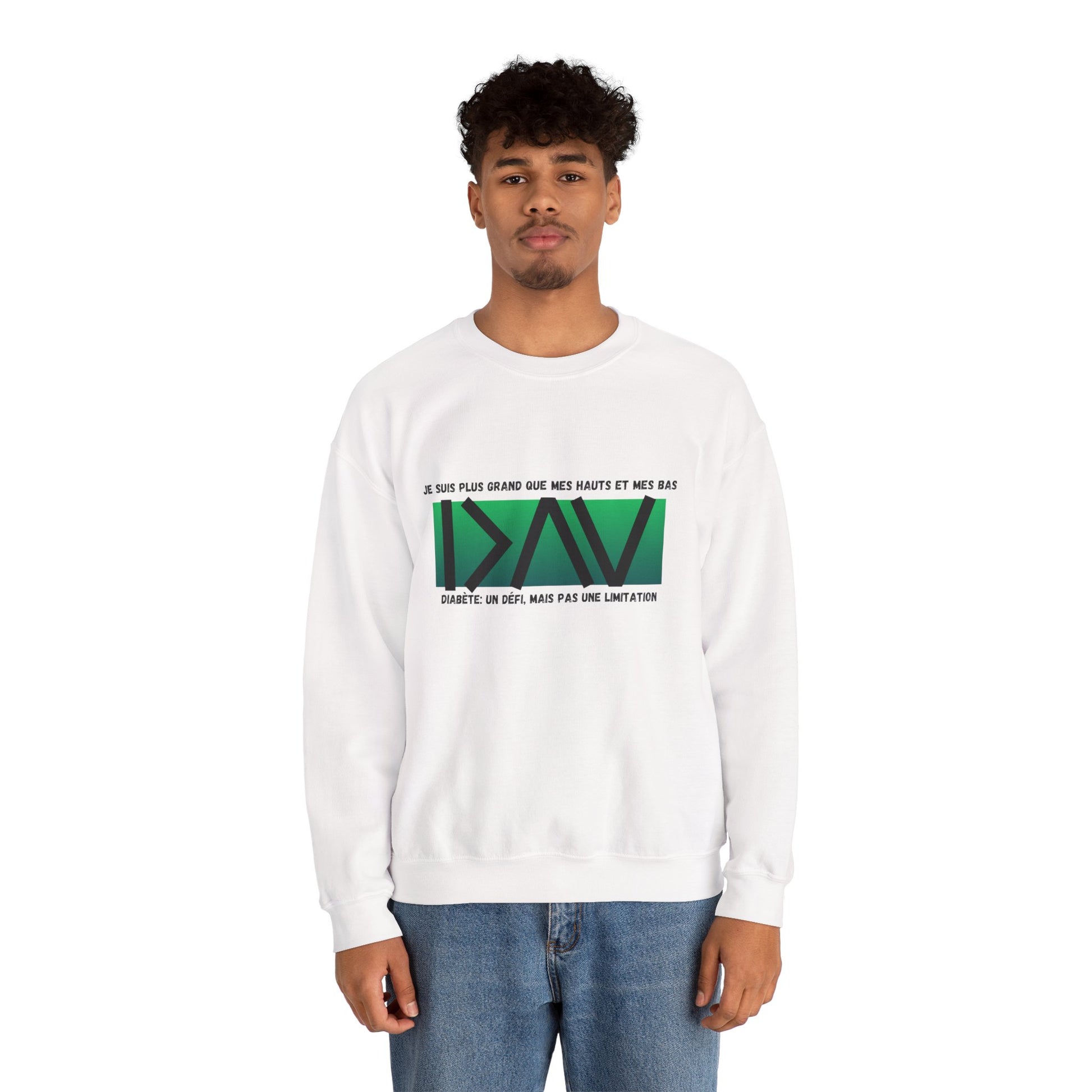 The Diabuddies Store Greater than (French/Green) - Unisex Sweatshirt Greater than (French/Green) - Unisex Sweatshirt: Sometimes, a single symbol says it all. Our Greater Than (French/Green) Unisex Sweatshirt features the powerful ">" symbol, representing