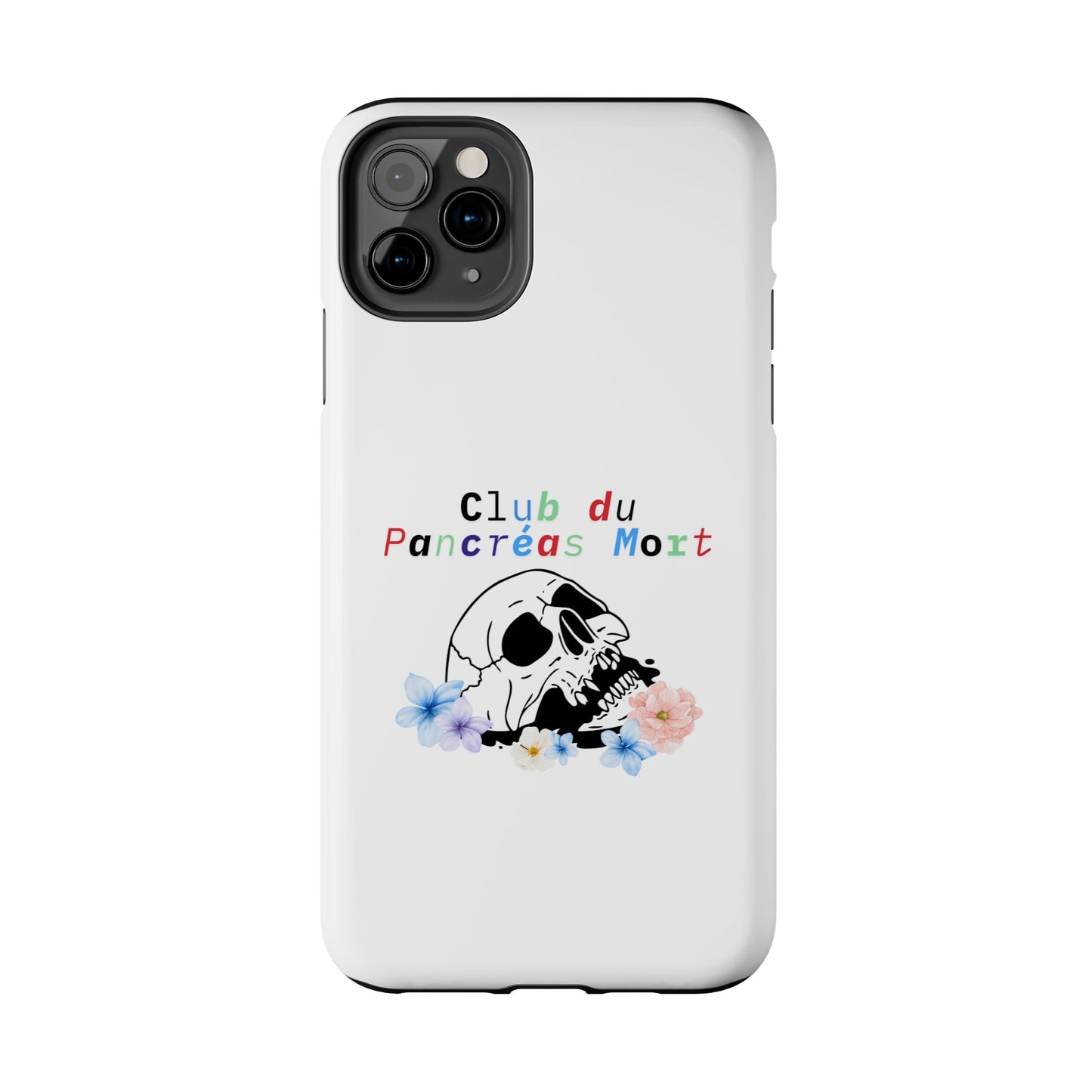 Skull & Flowers, Dead Pancreas Club (French) - Phone Cases The Diabuddies Store Mobile Phone Cases $18.23