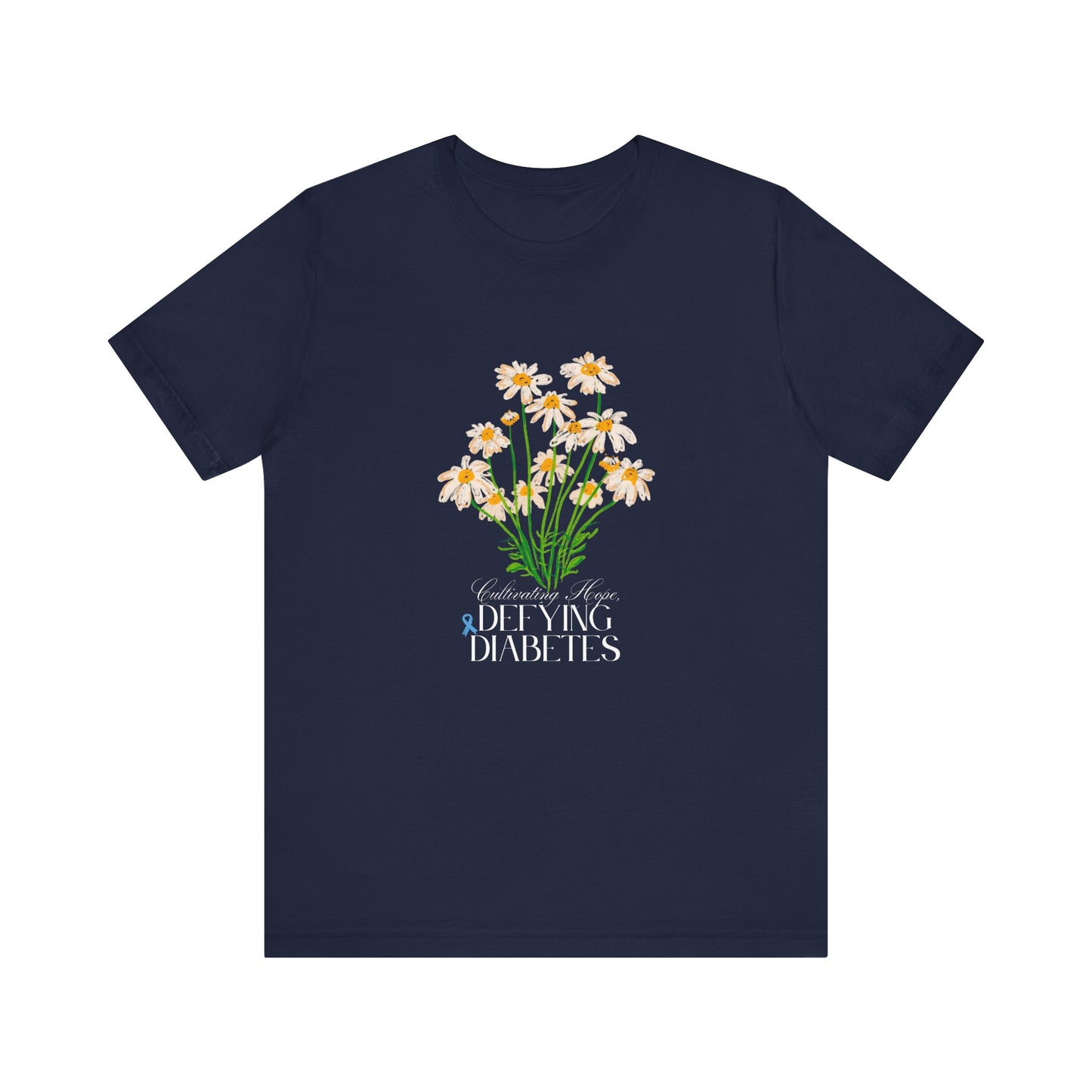 The Diabuddies Store Cultivating Hope, Defying Diabetes - Unisex Tee Cultivating Hope, Defying Diabetes - Unisex Tee: Wear your message of strength! Our "Cultivating Hope, Defying Diabetes" Unisex Tee is more than just a comfortable shirt; it's a powerful