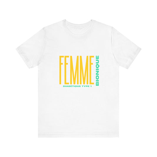 The Diabuddies Store Bionic Woman (French) - Unisex Tee Bionic Woman (French) - Unisex Tee: Unleash your inner Bionic strength! This Unisex Tee is a powerful statement of resilience, strength, and modern-day heroism for anyone living with Type 1 Diabetes.