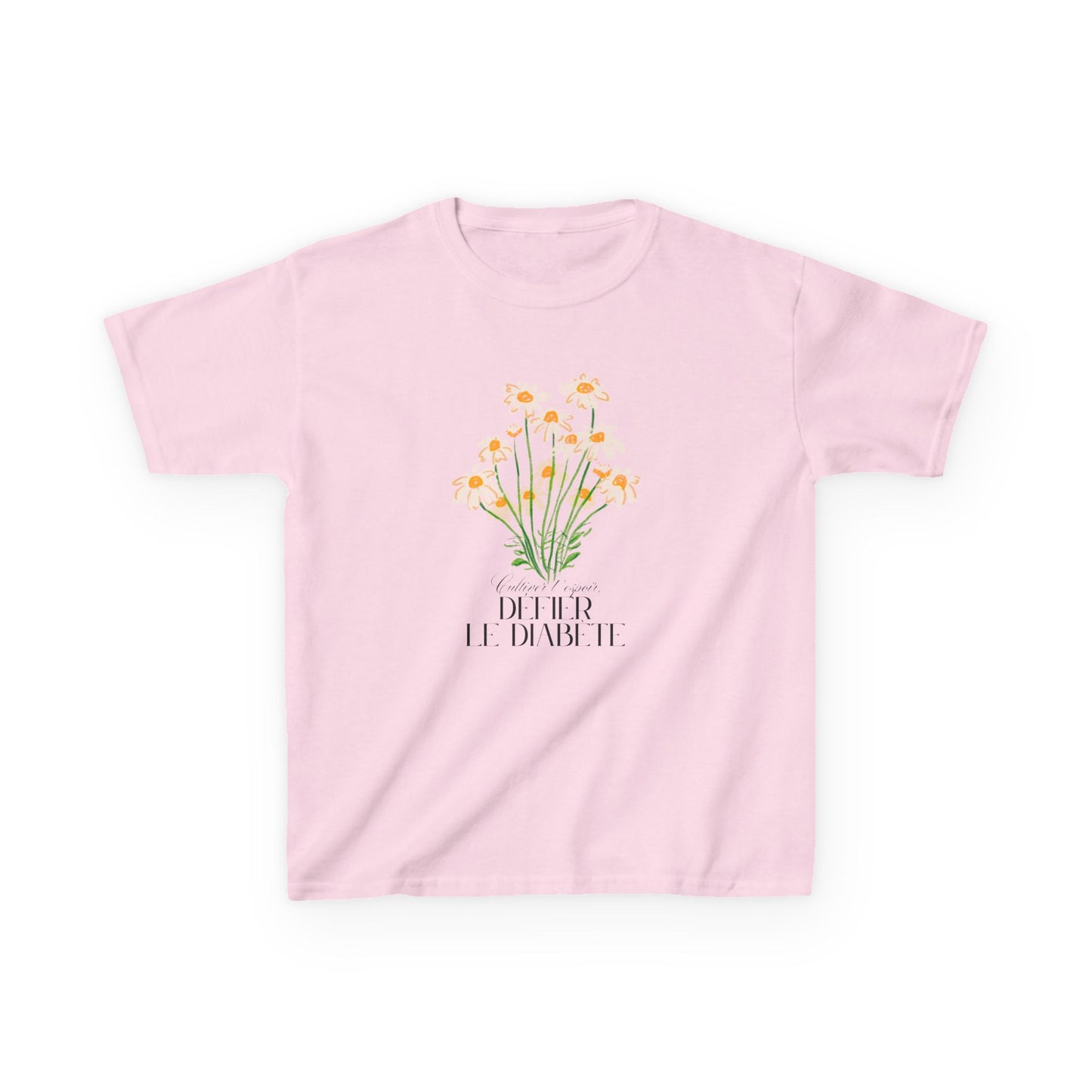 The Diabuddies Store Cultivating Hope, Defying Diabetes (French) - Kids Tee Cultivating Hope, Defying Diabetes (French) - Kids Tee: Wear your message of strength! This tee is a powerful statement of resilience and optimism for kids. T-Shirts $19.22