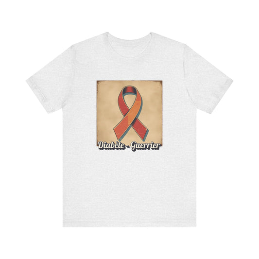 Diabetes Warrior, Retro Style (French/Guerrier) Unisex Tee The Diabuddies Store T-Shirts $22.50