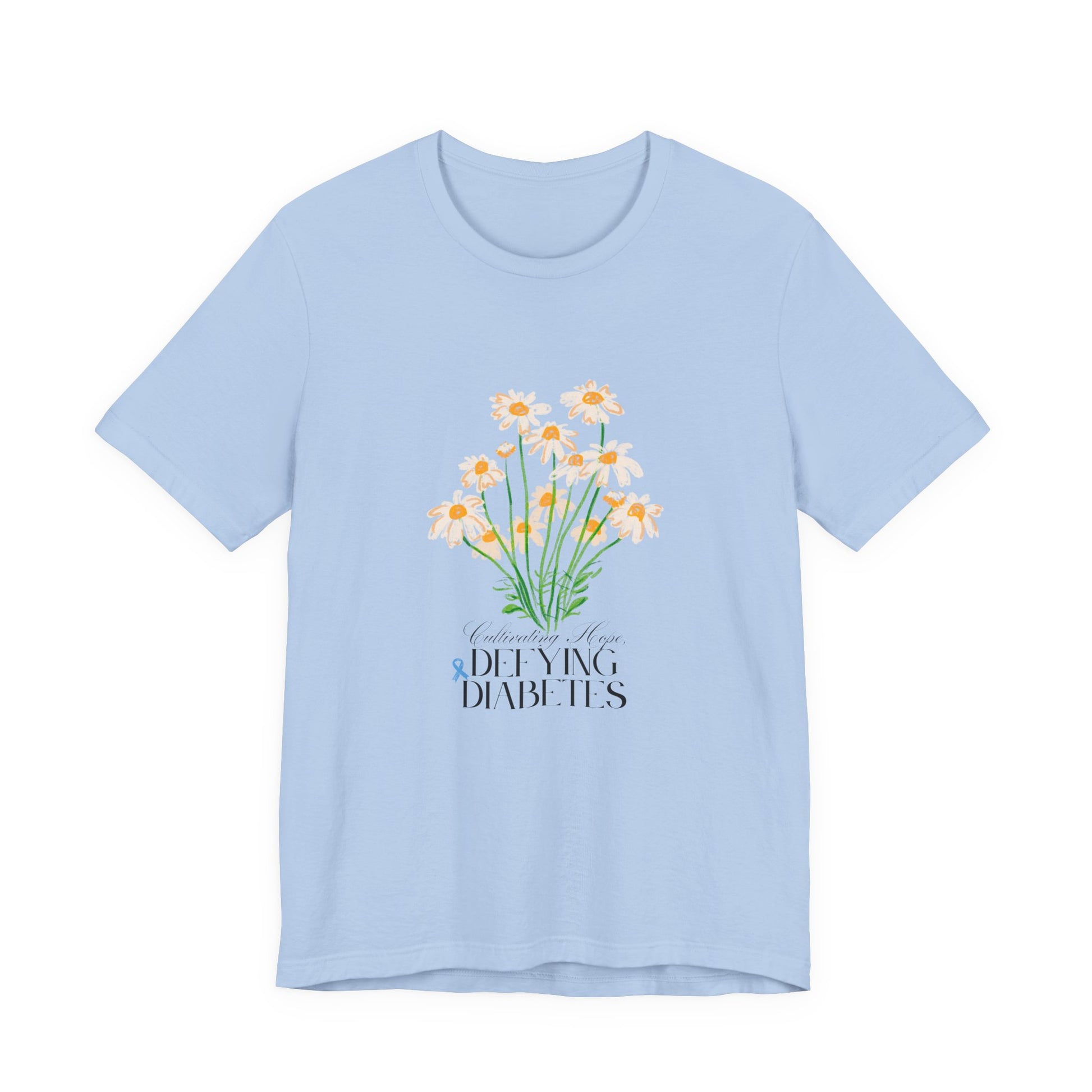 The Diabuddies Store Cultivating Hope, Defying Diabetes - Unisex Tee Cultivating Hope, Defying Diabetes - Unisex Tee: Wear your message of strength! Our "Cultivating Hope, Defying Diabetes" Unisex Tee is more than just a comfortable shirt; it's a powerful