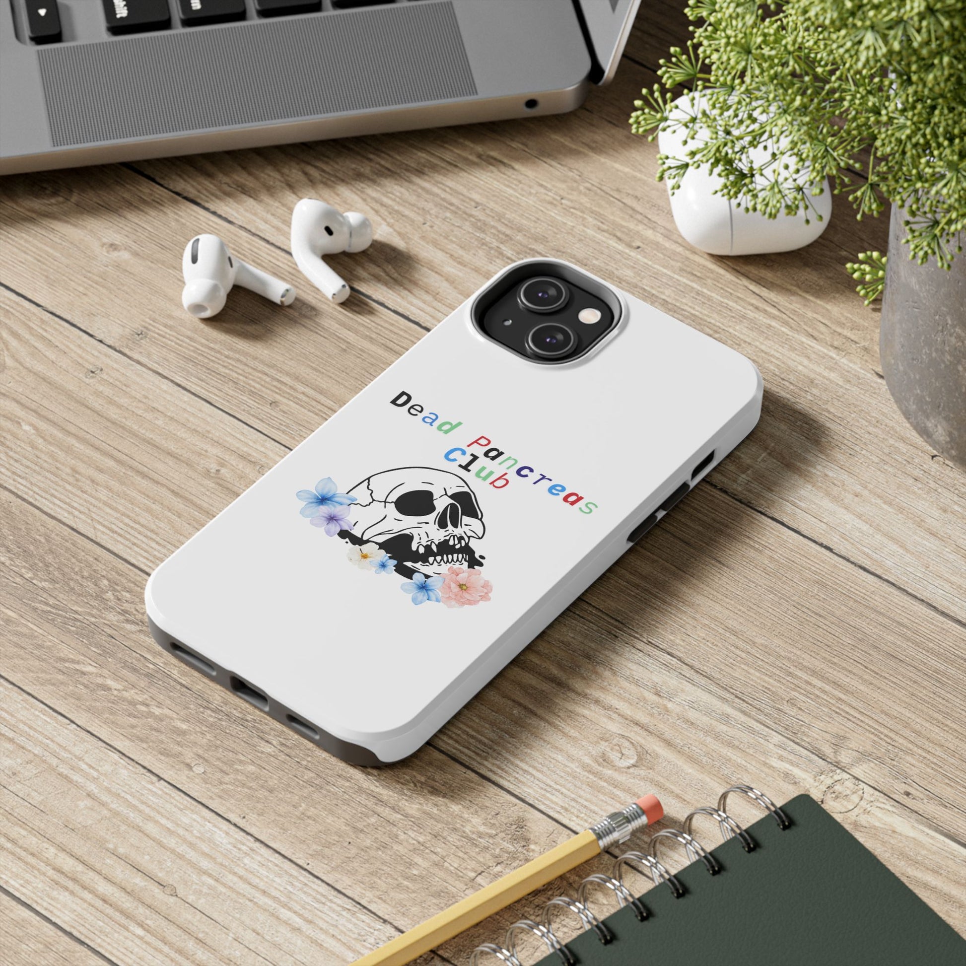 Skull & Flowers Dead Pancreas Club - Phone Case The Diabuddies Store Mobile Phone Cases $18.23