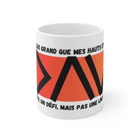 The Diabuddies Store Greater than (French/Orange) - Mug 11oz Greater than (French/Orange) - Mug 11oz: An inspirational mug that brings a daily reminder that you are greater than the highs and the lows during your coffee or tea routine. Perfect for anyone