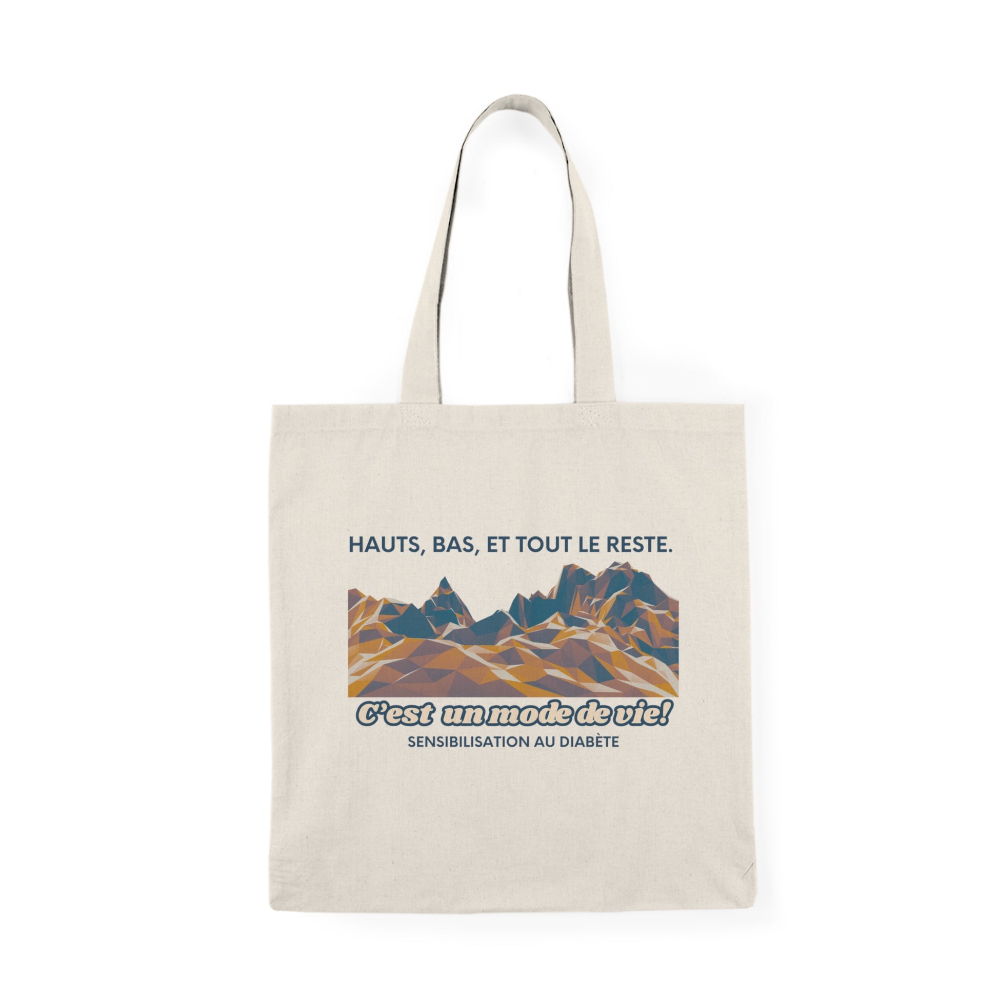The Diabuddies Store Highs, Lows, and Everything in Between (French) - Tote Bags Highs, Lows, and Everything in Between (French) - Tote Bags: Life's a rollercoaster, and this tote bag gets it! Our "Highs, Lows, and Everything in Between" French bag design