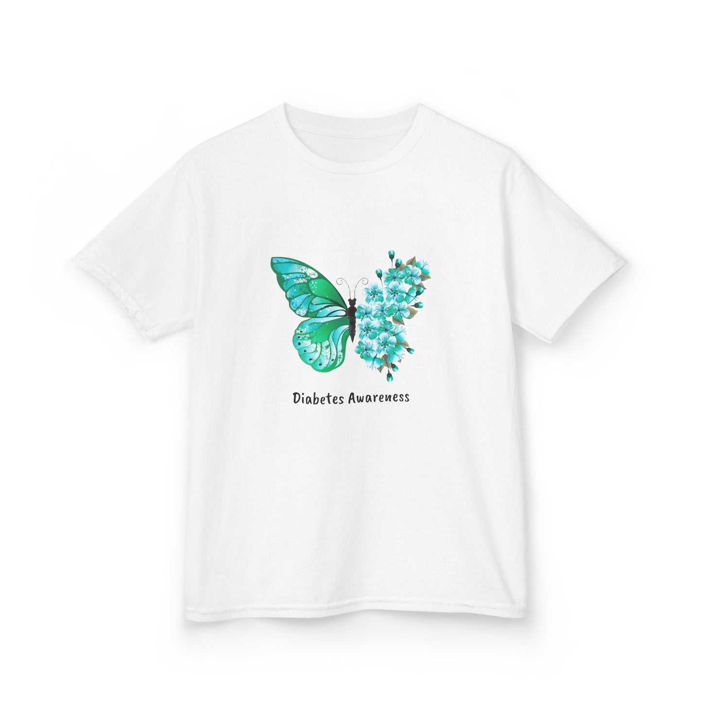 Green Butterfly & Flowers - Kids Tee The Diabuddies Store T-Shirts $19.22