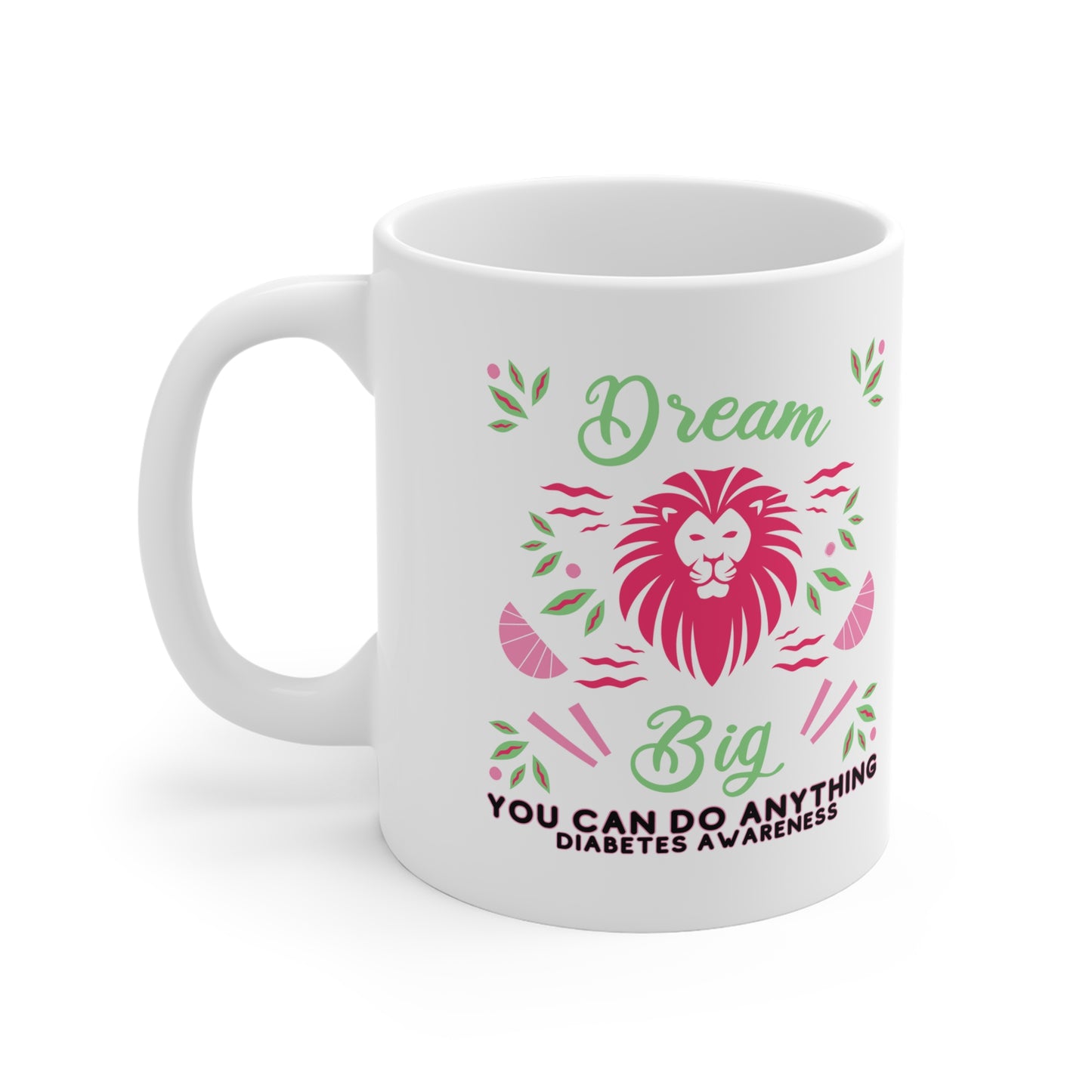 The Diabuddies Store Dream Big! Diabetes Awareness - Mug 11oz Dream Big! Diabetes Awareness - Mug 11oz: Start your day inspired with our "Dream Big! Diabetes Awareness" 11oz mug. This durable ceramic mug is a daily reminder to pursue your aspirations whil