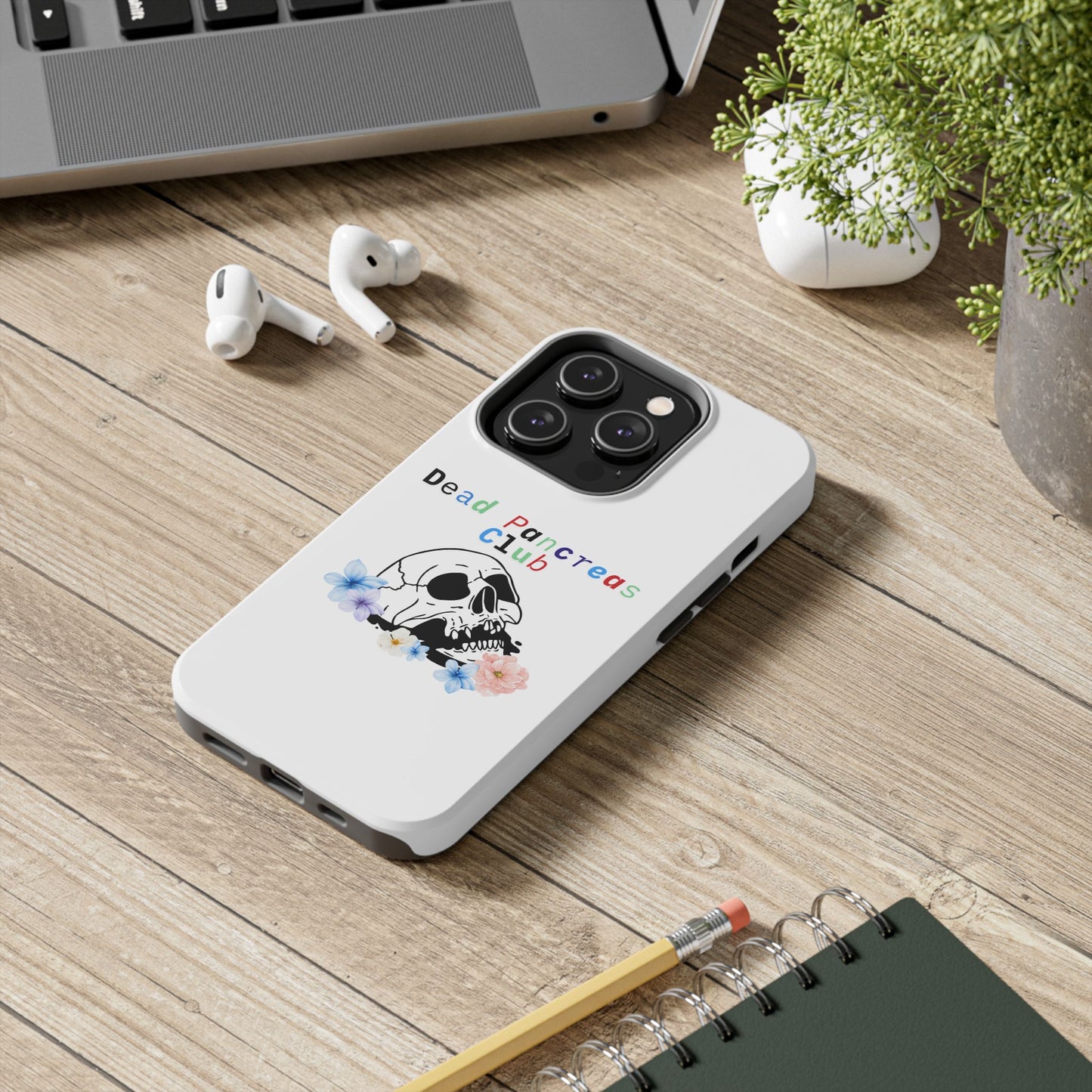 Skull & Flowers Dead Pancreas Club - Phone Case The Diabuddies Store Mobile Phone Cases $18.23