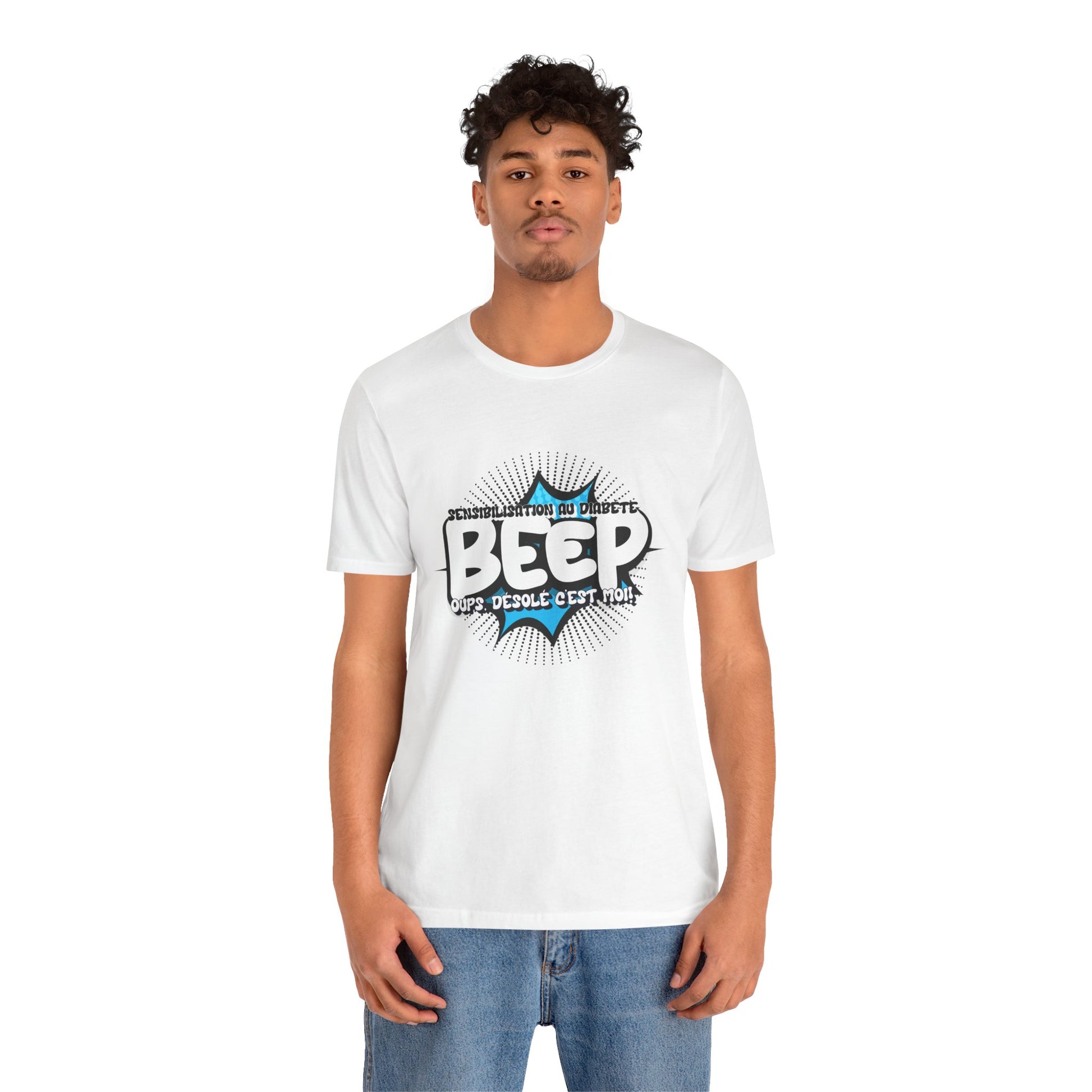 The Diabuddies Store BEEP - Sorry it's me! (French) - Unisex Tee BEEP - Sorry it's me! (French) - Unisex Tee: Always making an entrance? The delightful disruptor! Embrace the constant buzz of life in comfort and style! $30.27 T-Shirts Activewear Clothing,