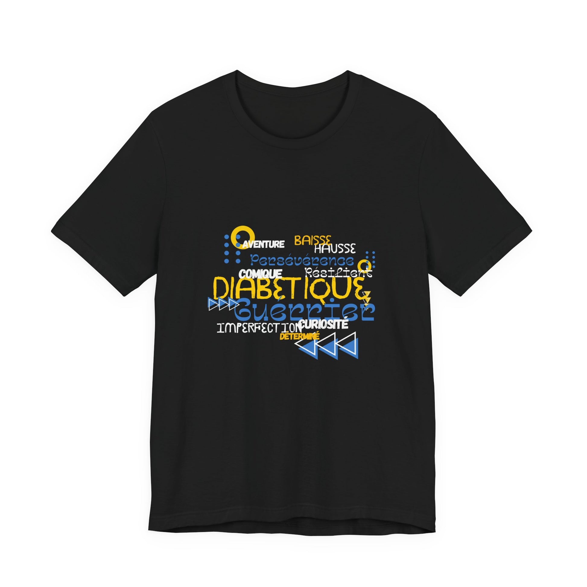 The Diabuddies Store Uplifted & Unleashed (French) - Unisex Tee Uplifted & Unleashed (French) - Unisex Tee: Embrace your strength, defy the odds. This tee is more than just a shirt; it's a vibrant testament to the diabetic warrior within. T-Shirts $22.50