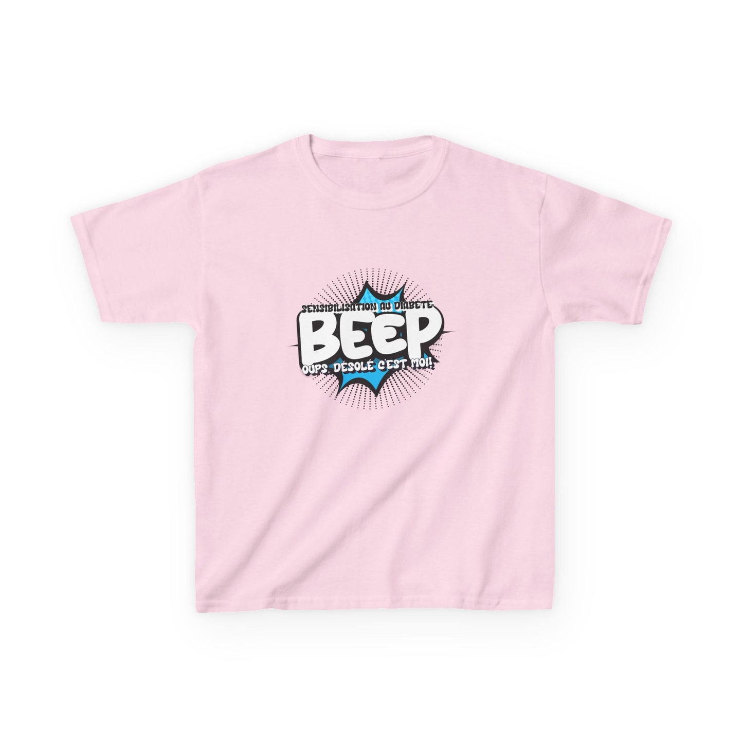 The Diabuddies Store Beep Sorry that's me! (French) - Kids Tee Beep Sorry that's me! (French) - Kids Tee: This playful French tee is perfect for the little one who's full of energy and charm. The fun design features the word "beep" and the phrase "Désolé,
