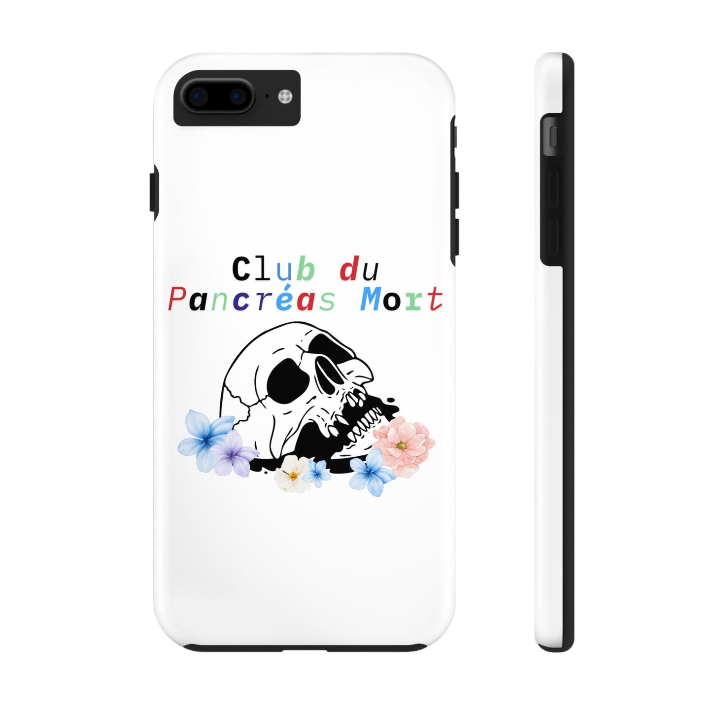 Skull & Flowers, Dead Pancreas Club (French) - Phone Cases The Diabuddies Store Mobile Phone Cases $18.23
