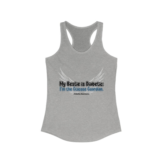 The Diabuddies Store My Bestie is Diabetic, I'm the Guardian - Racerback Tank My Bestie is Diabetic, I'm the Guardian - Racerback Tank: Celebrate your vital role! A proud statement of your commitment & unique connection as a guardian. Tank Tops $19.96