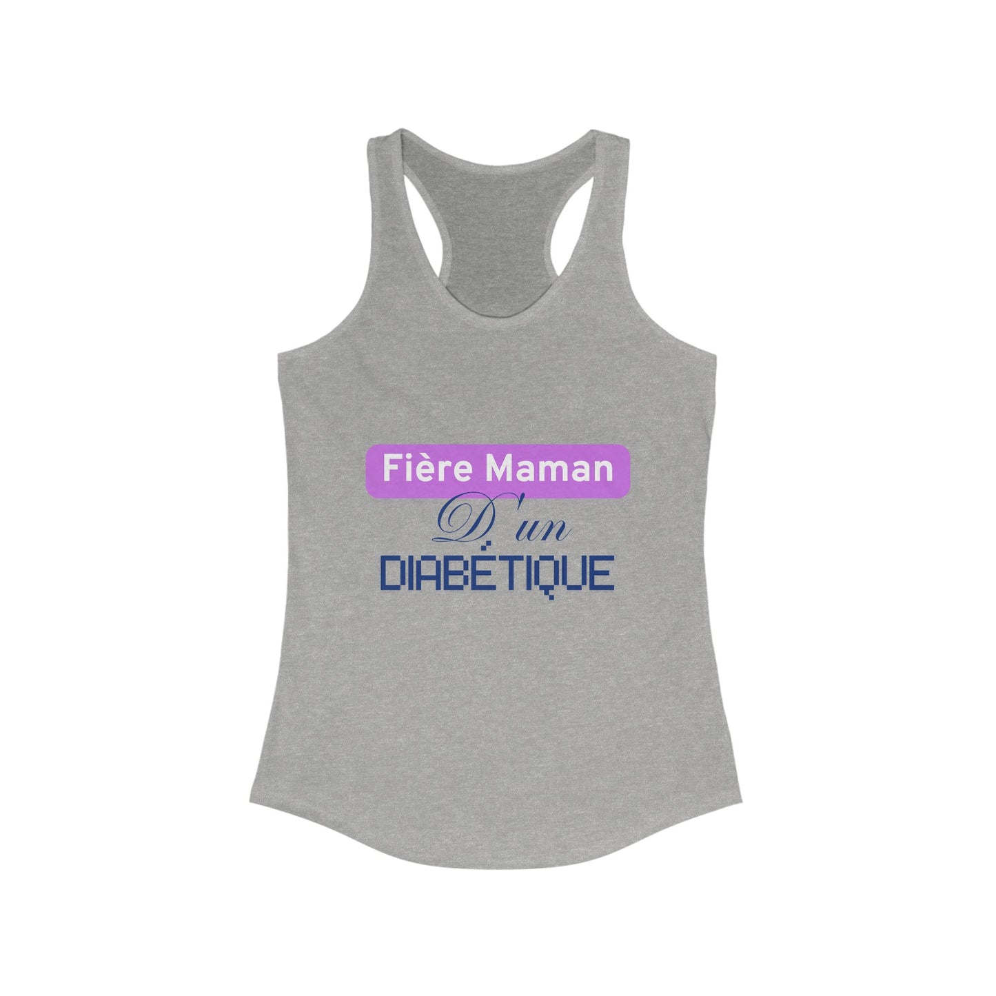 Proud Mom of a Diabetic (French / Son)- Racerback Tank The Diabuddies Store Tank Tops $19.96