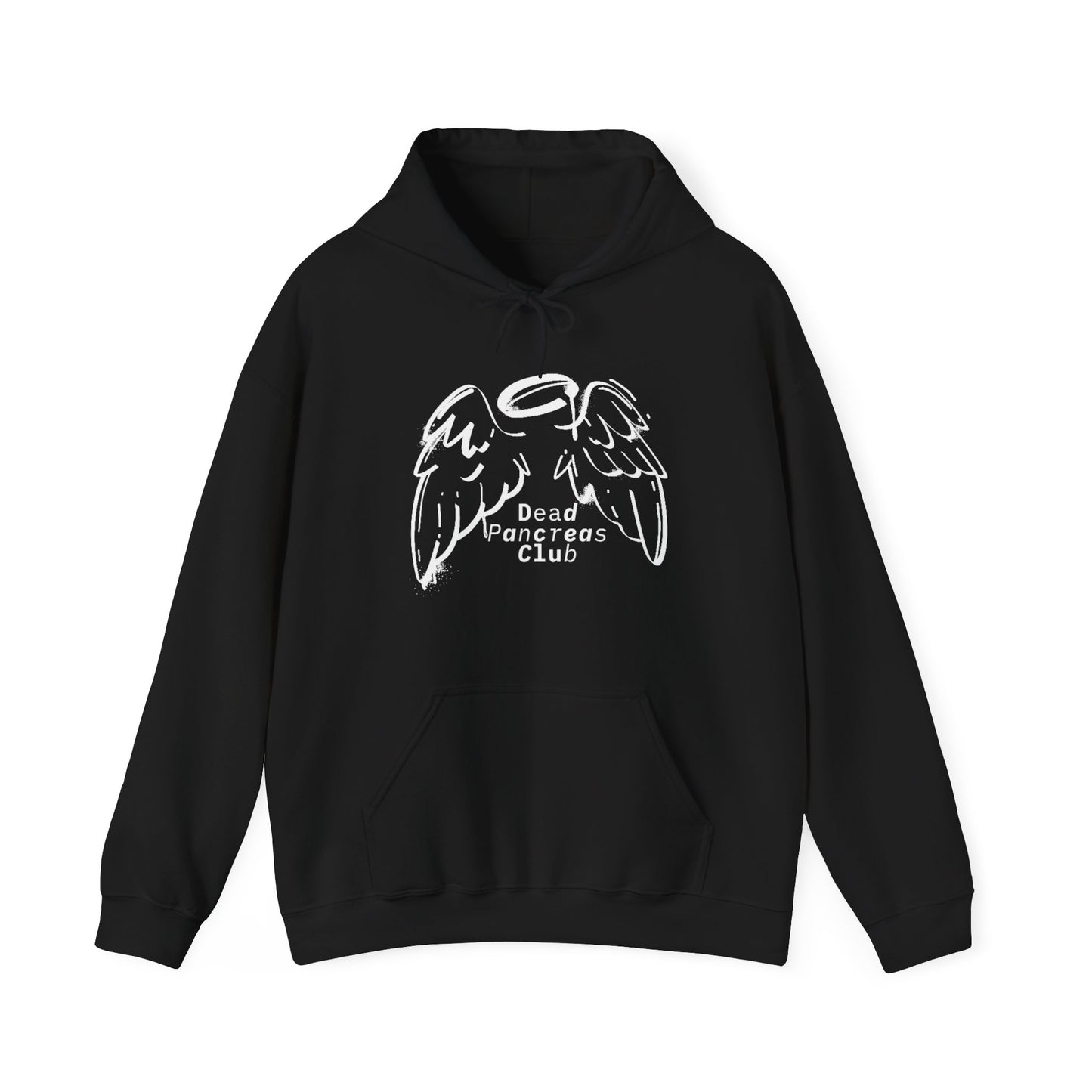 The Diabuddies Store Dead Pancreas Club (Angel Wings) - Unisex Hoodie Dead Pancreas Club (Angel Wings) - Unisex Hoodie: Join the club and wrap yourself in cozy defiance! This warm and uniquely designed hoodie offers a raw, honest, and darkly humorous take