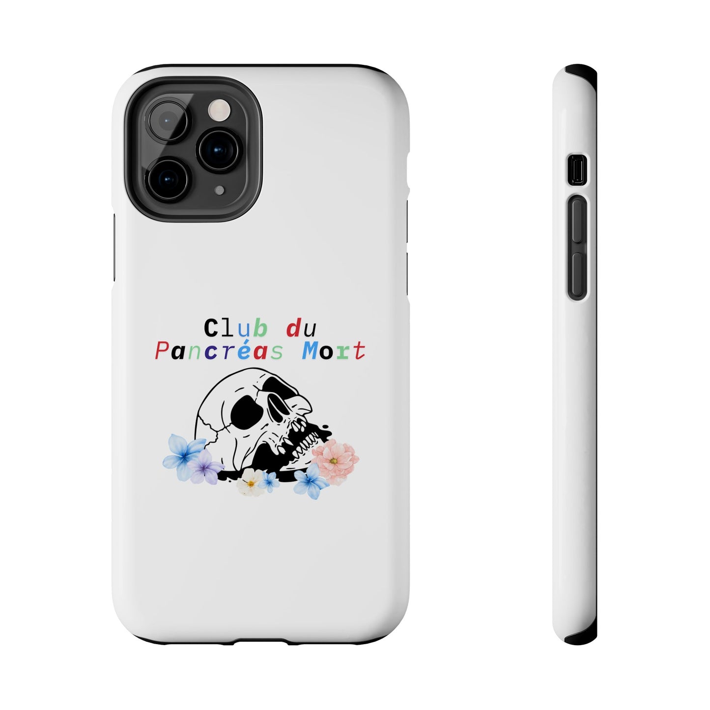 Skull & Flowers, Dead Pancreas Club (French) - Phone Cases The Diabuddies Store Mobile Phone Cases $18.23