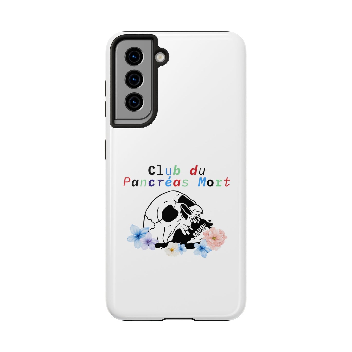 Skull & Flowers, Dead Pancreas Club (French) - Phone Cases The Diabuddies Store Mobile Phone Cases $18.23