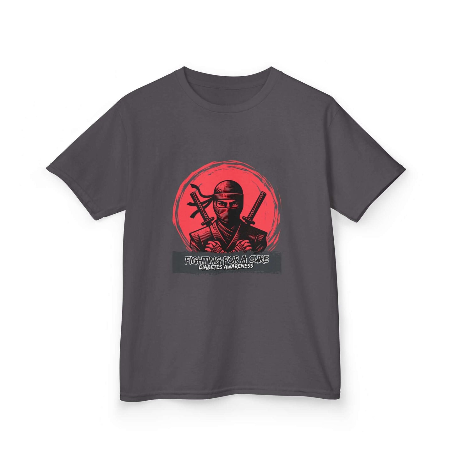 The Diabuddies Store Fighting for a Cure w/Ninja - Kids Tee Fighting for a Cure w/Ninja - Kids Tee: A soft, comfortable tee with a cool ninja ready for battle. A fun and empowering way for your child to show support! $16.00 T-Shirts Birthday Gift Kids,Cas