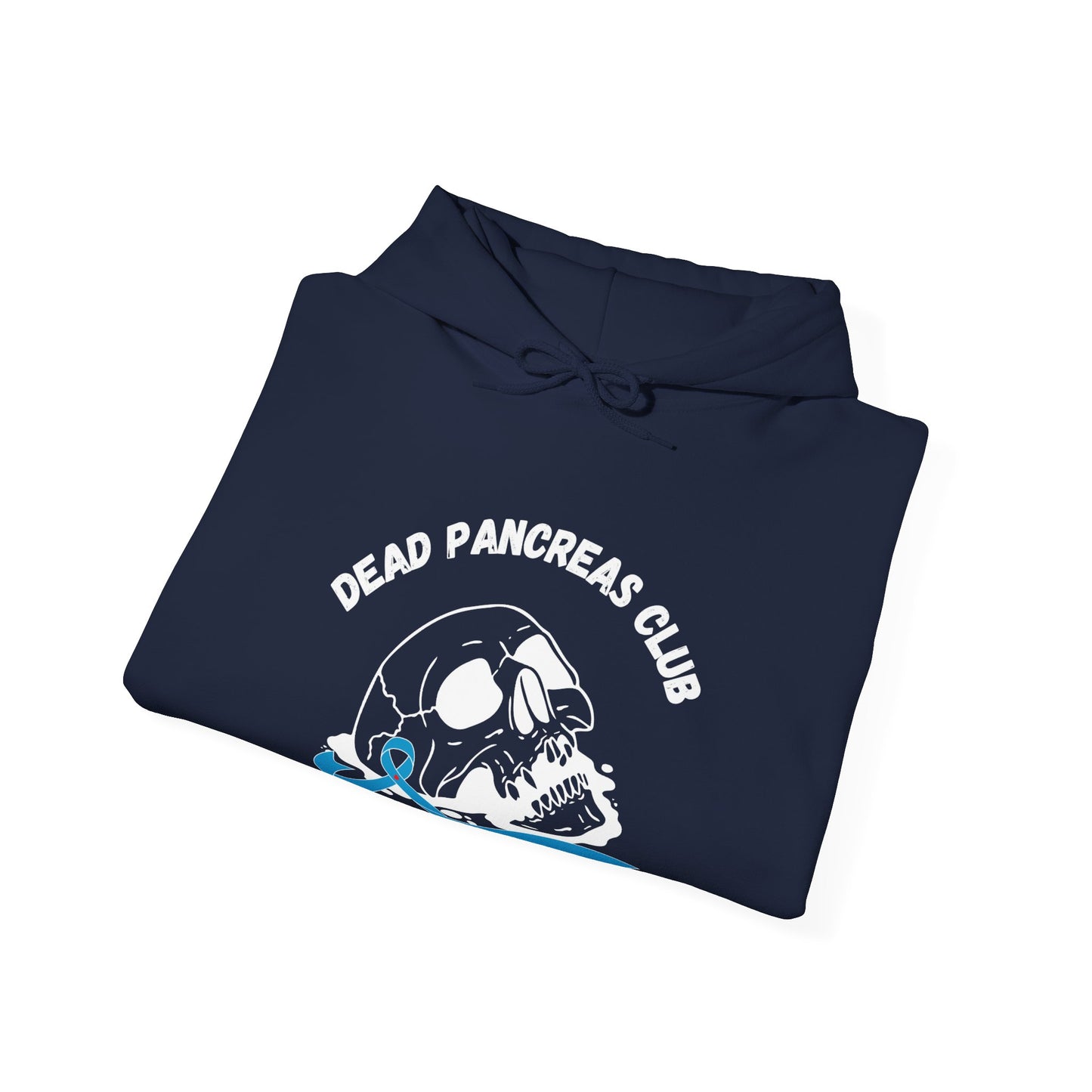 The Diabuddies Store Skull & Blue Ribbon, Dead Pancreas Club - Unisex Hoodie Skull & Blue Ribbon, Dead Pancreas Club - Unisex Hoodie: Show strength & support! Unique design for bold diabetes awareness. Hoodie Hoodies $32.41