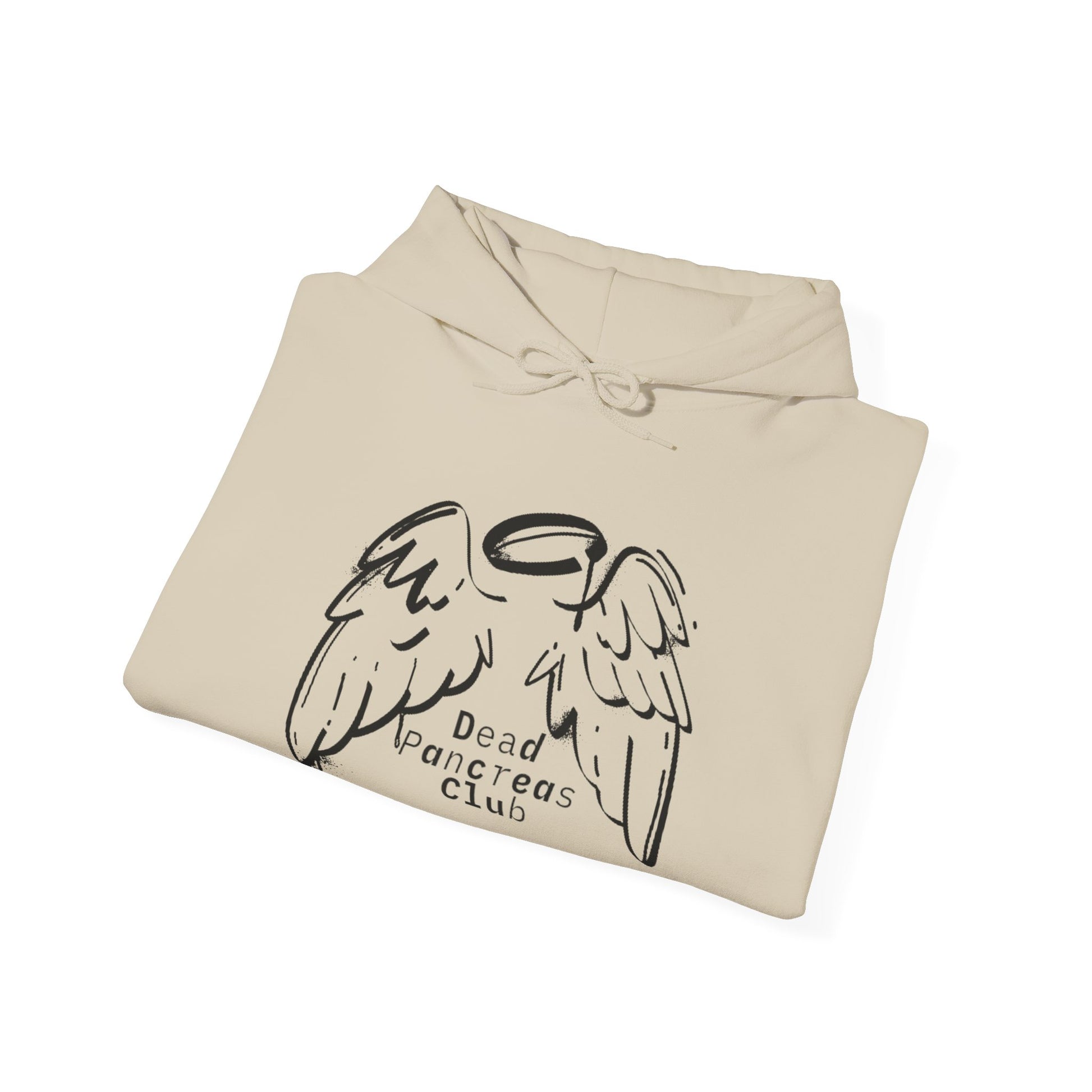 The Diabuddies Store Dead Pancreas Club (Angel Wings) - Unisex Hoodie Dead Pancreas Club (Angel Wings) - Unisex Hoodie: Join the club and wrap yourself in cozy defiance! This warm and uniquely designed hoodie offers a raw, honest, and darkly humorous take