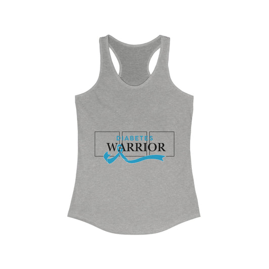 Diabetes Warrior & Blue Ribbon - Racerback Tank The Diabuddies Store Tank Tops $19.96
