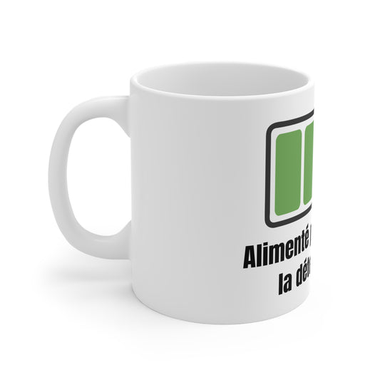 The Diabuddies Store Powered by Coffee, Insulin (French) - Mug 11oz Powered by Coffee, Insulin (French) - Mug 11oz: Start your day fully charged! Our "Alimenté par le café, l'insuline et la détermination" 11oz mug is the perfect companion for anyone who k