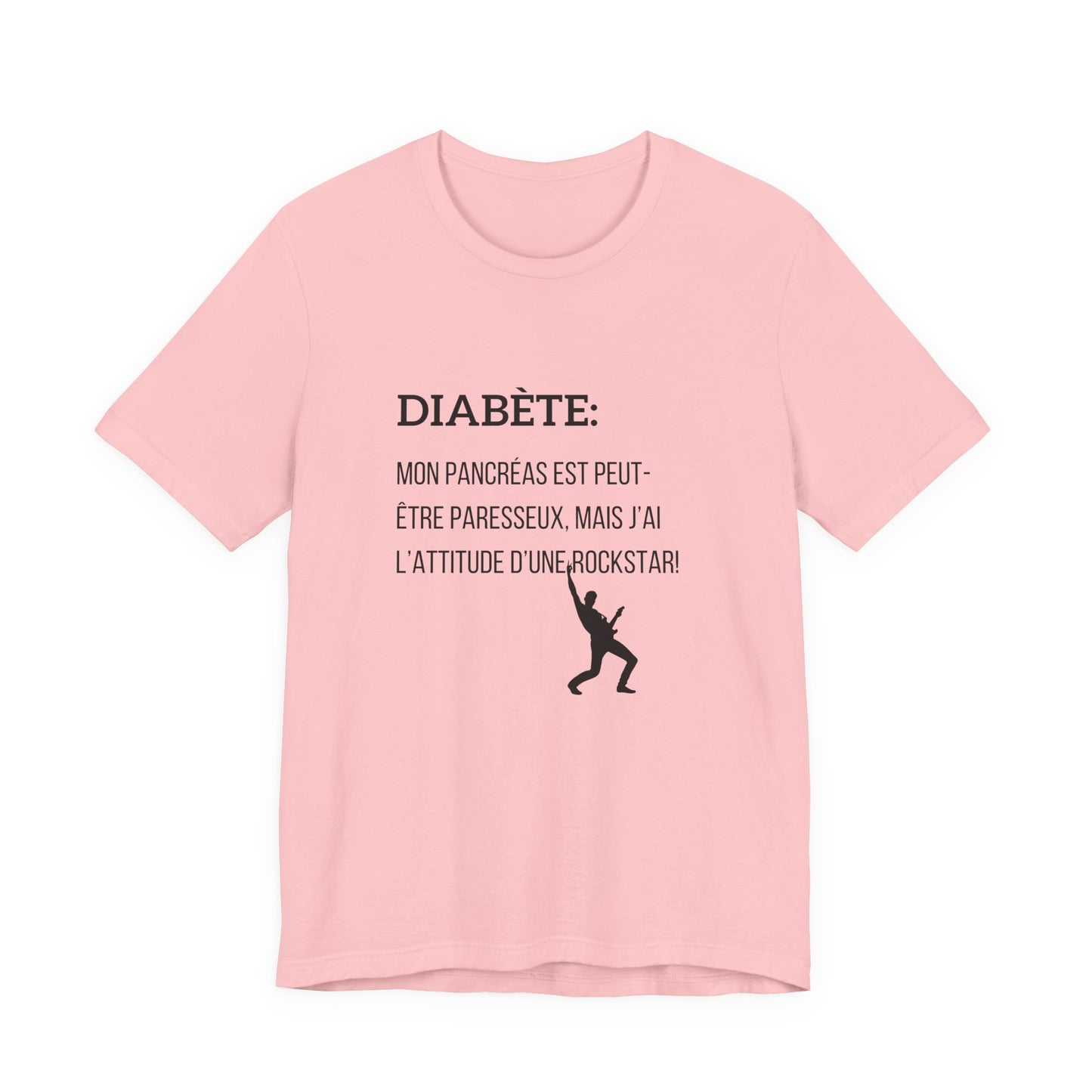Lazy Pancreas, Rockstar Attitude (French) - Unisex Tee The Diabuddies Store T-Shirts $22.50