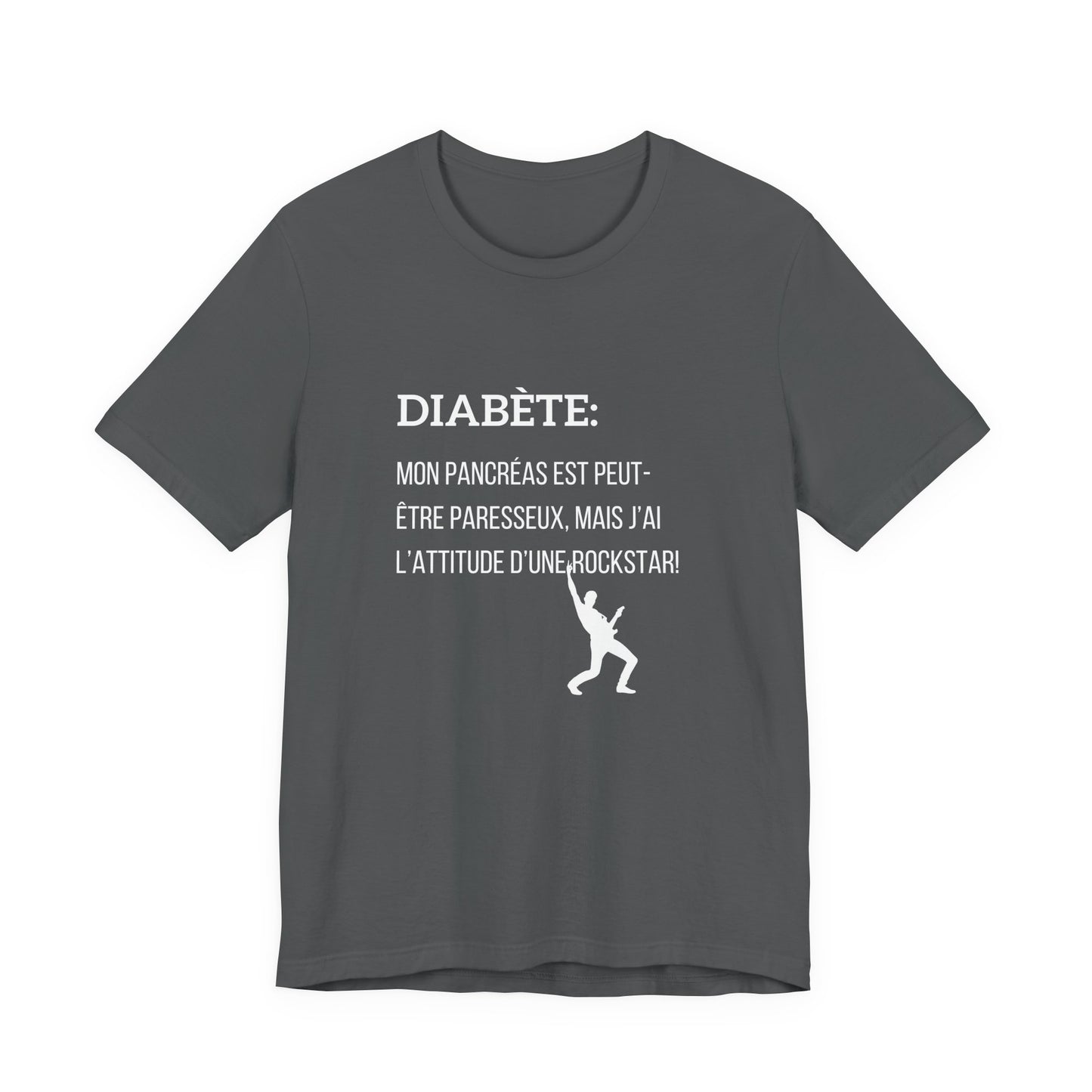 Lazy Pancreas, Rockstar Attitude (French) - Unisex Tee The Diabuddies Store T-Shirts $22.50