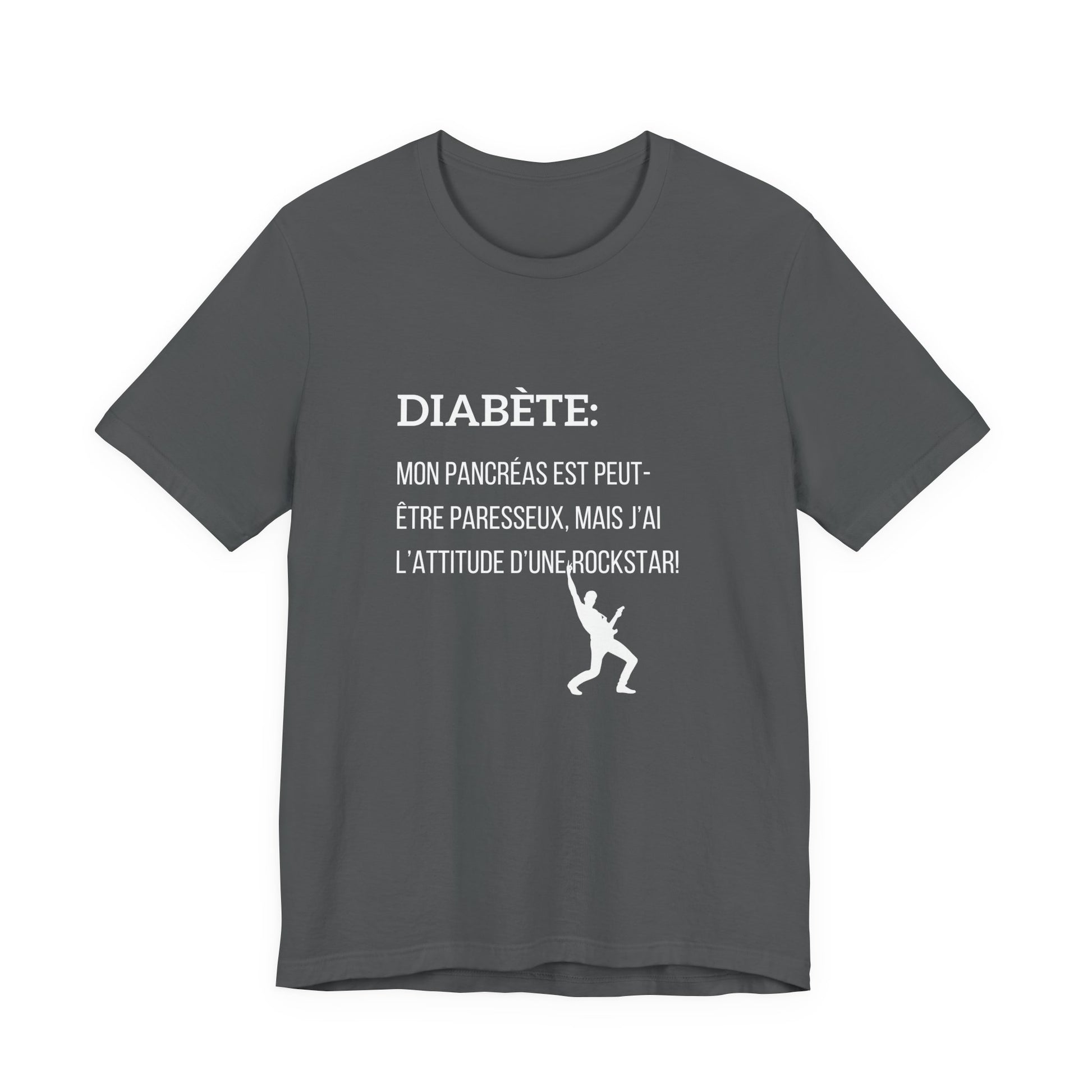 Lazy Pancreas, Rockstar Attitude (French) - Unisex Tee The Diabuddies Store T-Shirts $22.50