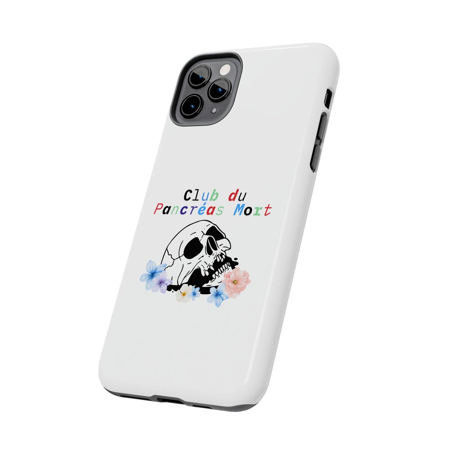 Skull & Flowers, Dead Pancreas Club (French) - Phone Cases The Diabuddies Store Mobile Phone Cases $18.23