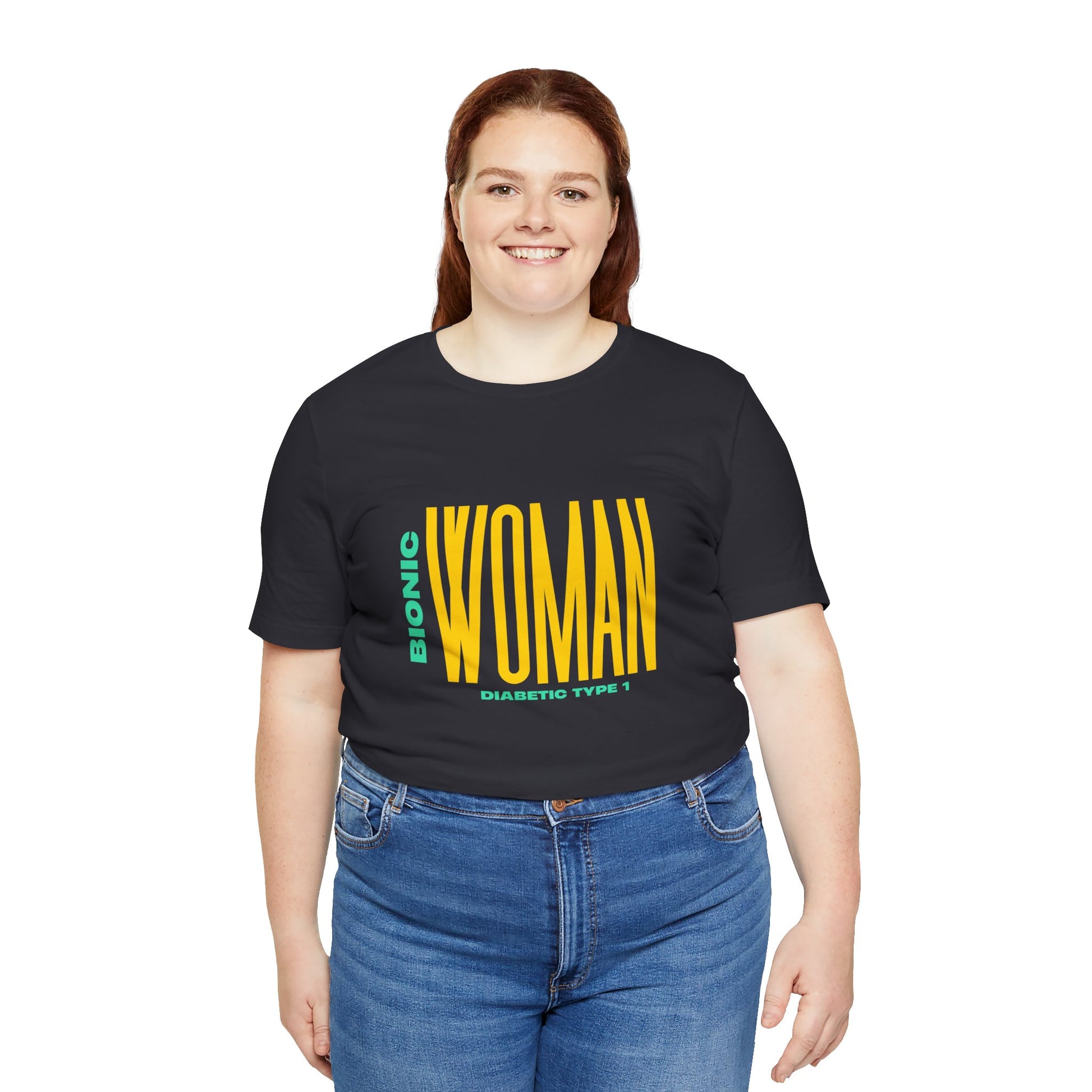 The Diabuddies Store Bionic Woman (Diabetes) - Unisex Tee Bionic Woman (Diabetes) - Unisex Tee: Unleash your inner Bionic strength! This Unisex Tee is a powerful statement of resilience, strength, and modern-day heroism for anyone living with Type 1 Diabe