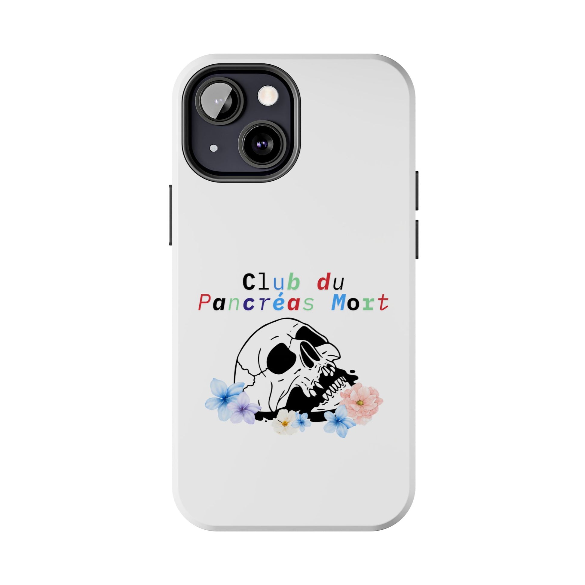 Skull & Flowers, Dead Pancreas Club (French) - Phone Cases The Diabuddies Store Mobile Phone Cases $18.23