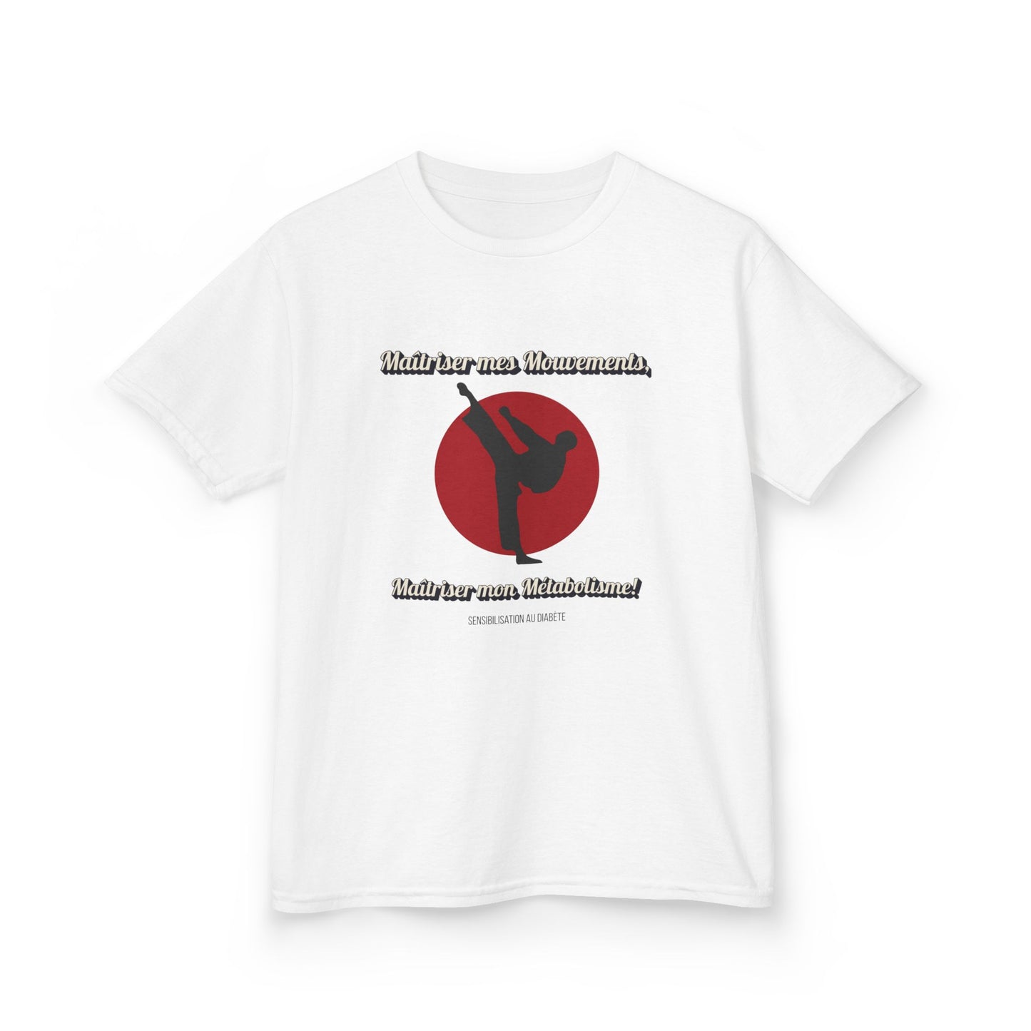 The Diabuddies Store Diabetes & Karate (French) - Kids Tee Diabetes & Karate (French) - Kids Tee: Unleash your inner warrior with our "Diabetes & Karate" kids Tee! This tee features the empowering phrase: "Maîtriser mes mouvements, maîtriser mon métabolis