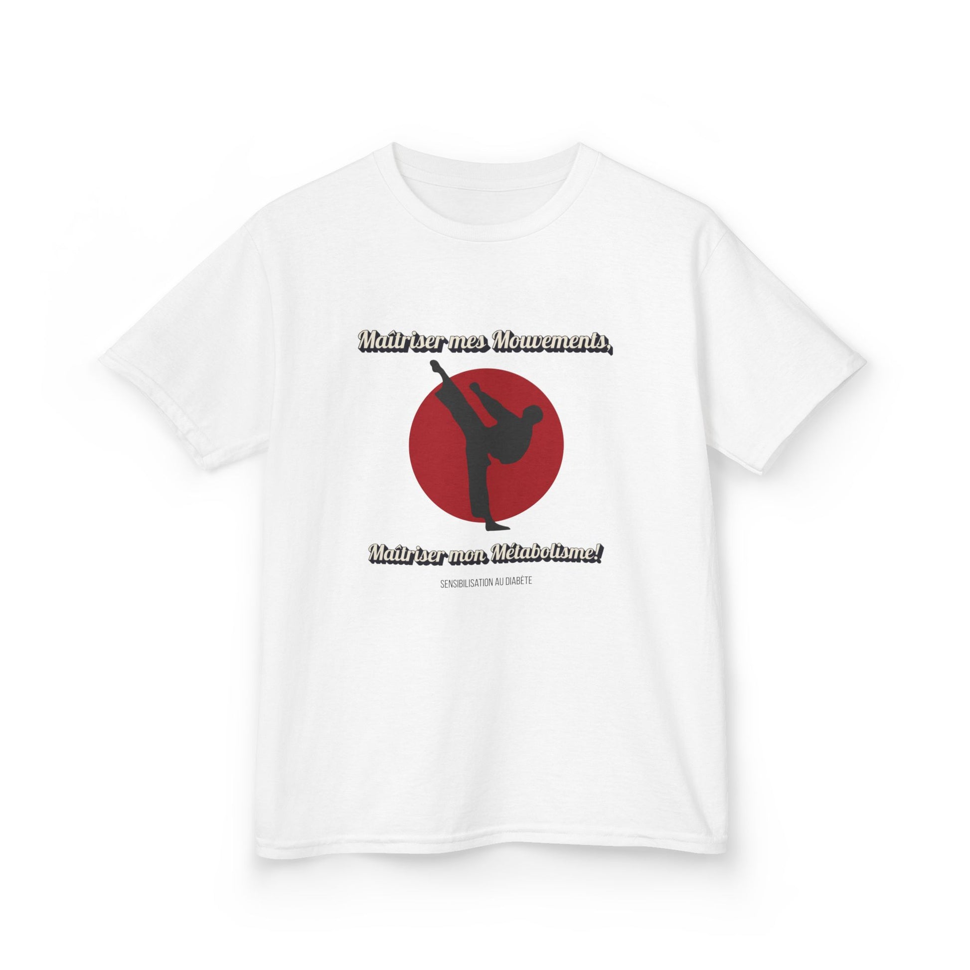 The Diabuddies Store Diabetes & Karate (French) - Kids Tee Diabetes & Karate (French) - Kids Tee: Unleash your inner warrior with our "Diabetes & Karate" kids Tee! This tee features the empowering phrase: "Maîtriser mes mouvements, maîtriser mon métabolis