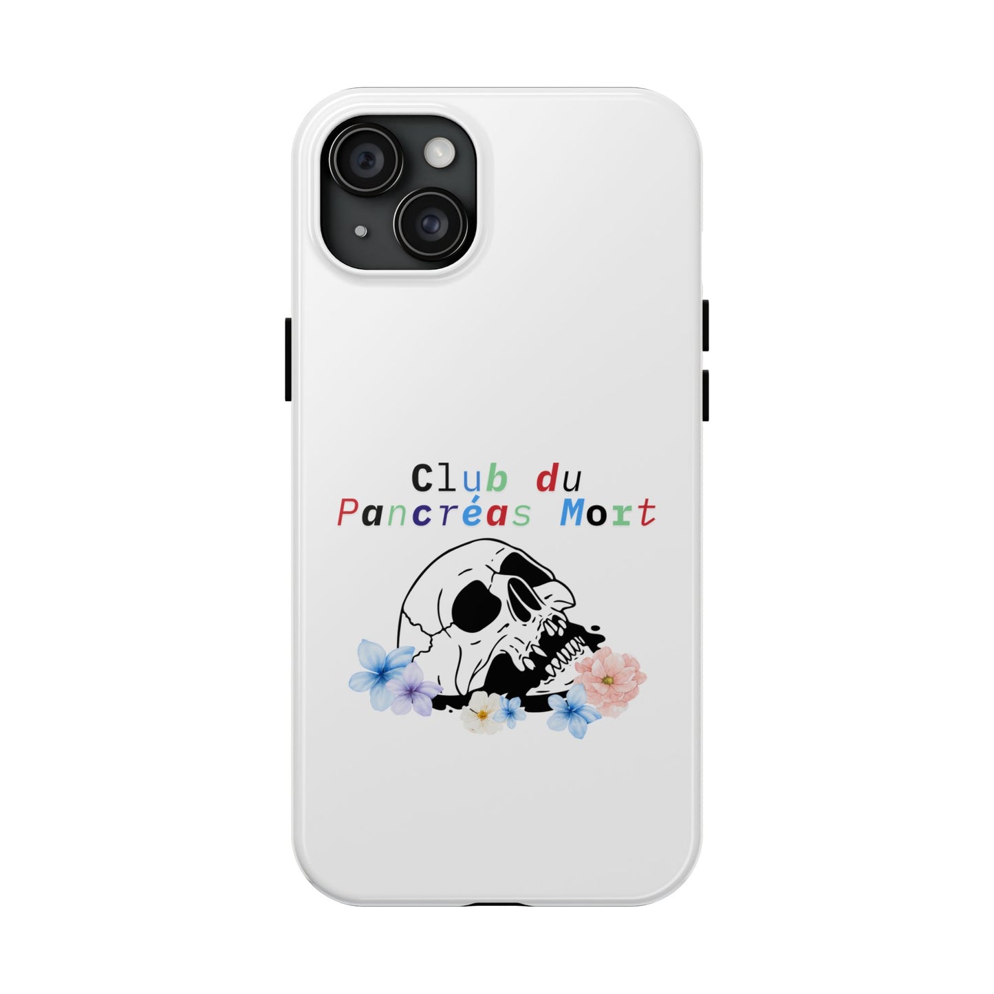 Skull & Flowers, Dead Pancreas Club (French) - Phone Cases The Diabuddies Store Mobile Phone Cases $18.23