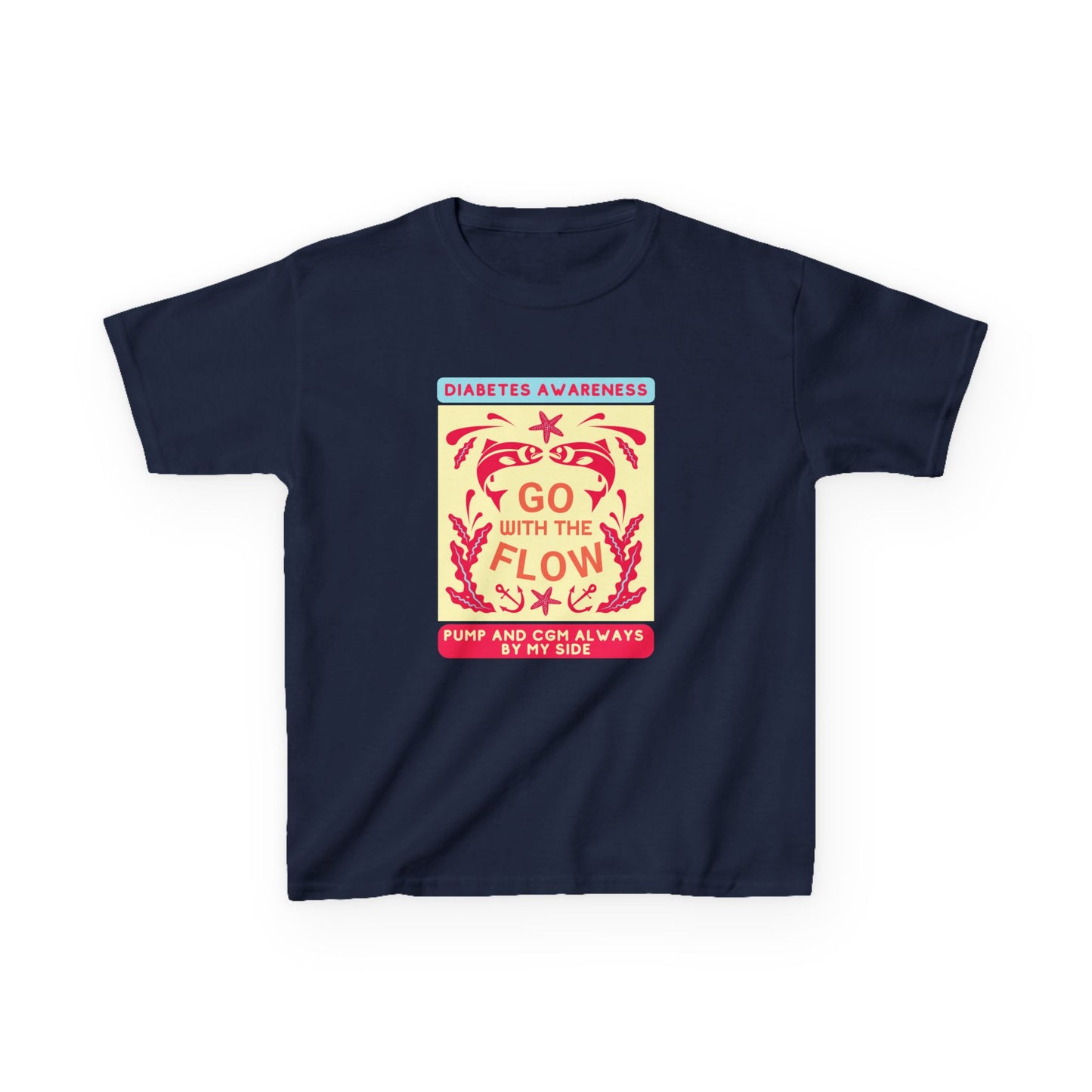 The Diabuddies Store Go with the Flow - Kids Tee Go with the Flow - Kids Tee: Embrace your journey with confidence in our vibrant "Go with the Flow" kids Tee. Engineered for those who live with a pump and CGM, this tank ensures your devices are always wit