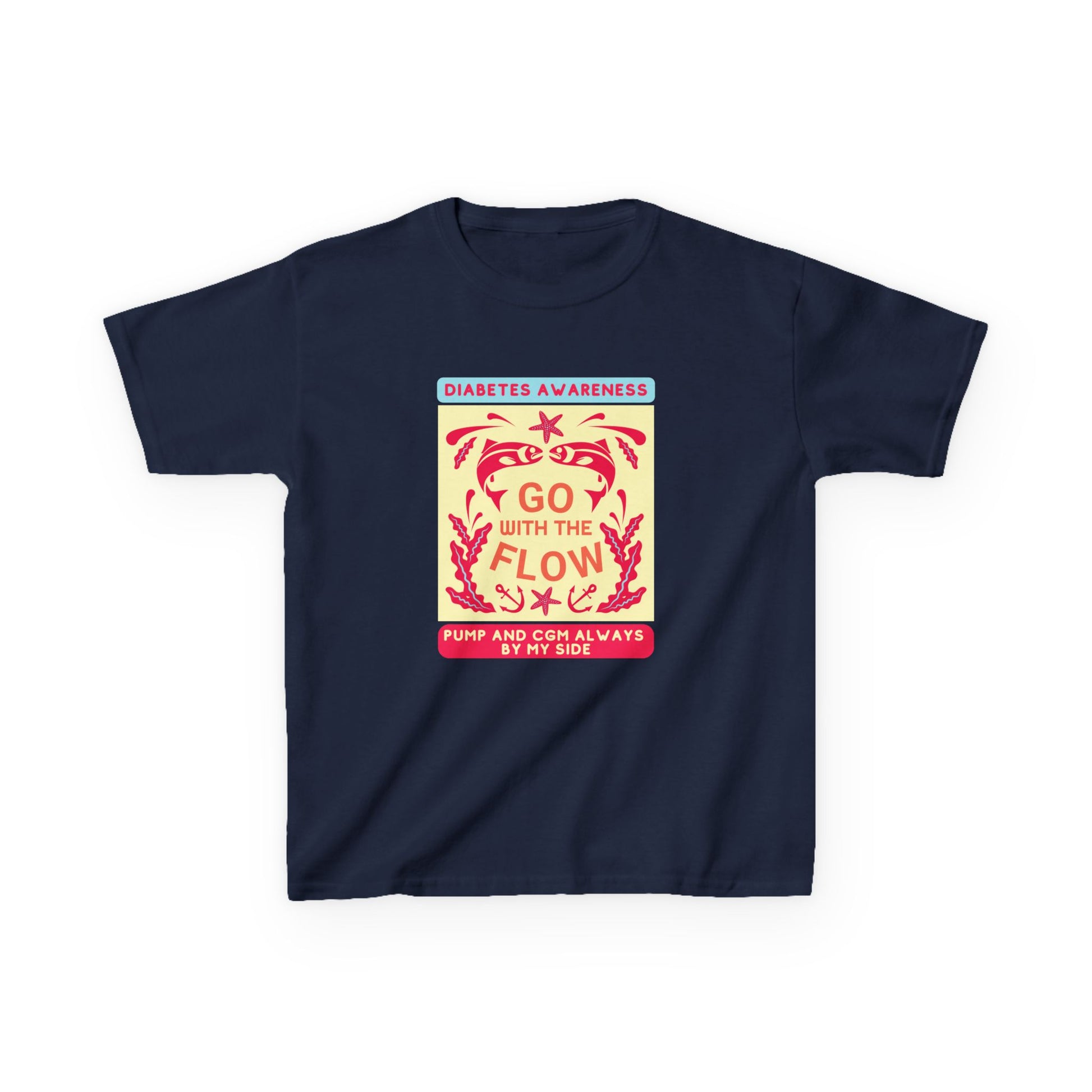 The Diabuddies Store Go with the Flow - Kids Tee Go with the Flow - Kids Tee: Embrace your journey with confidence in our vibrant "Go with the Flow" kids Tee. Engineered for those who live with a pump and CGM, this tank ensures your devices are always wit