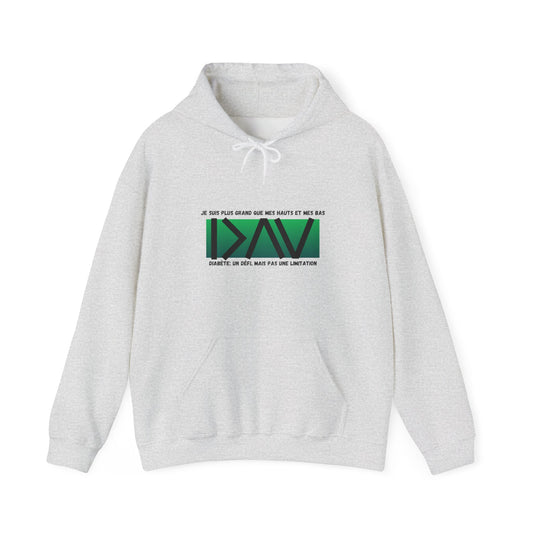 The Diabuddies Store Greater Than (French/Green) - Unisex Hoodie Greater Than (French/Green) - Unisex Hoodie: Make a bold statement: You are always greater than! Our "Greater Than (French/Green)" Unisex Hoodie in vibrant orange is designed to stand out an