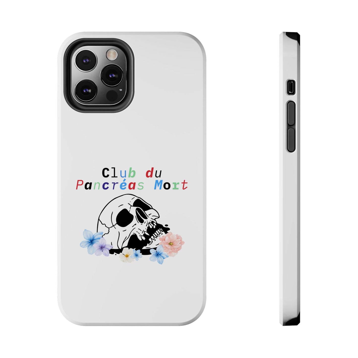 Skull & Flowers, Dead Pancreas Club (French) - Phone Cases The Diabuddies Store Mobile Phone Cases $18.23