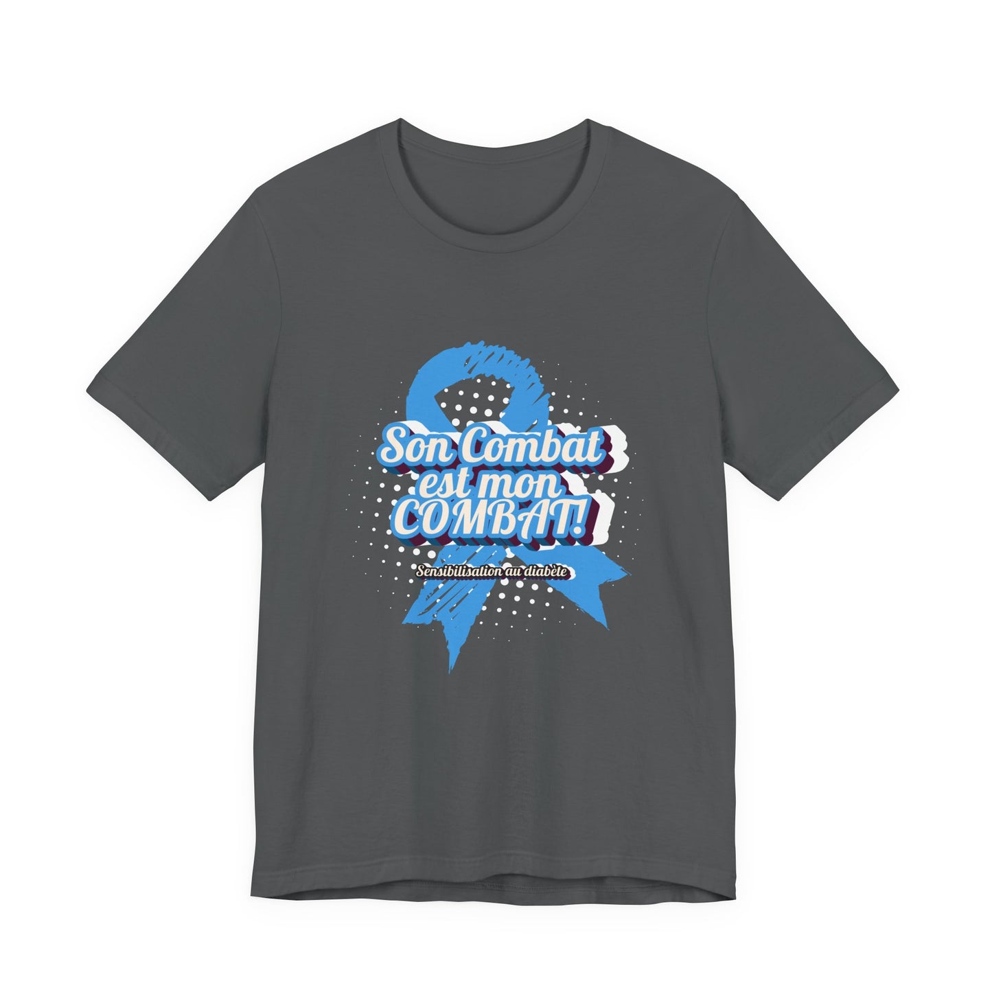 His Fight is my Fight! (French in blue) - Unisex Tee The Diabuddies Store T-Shirts $30.27