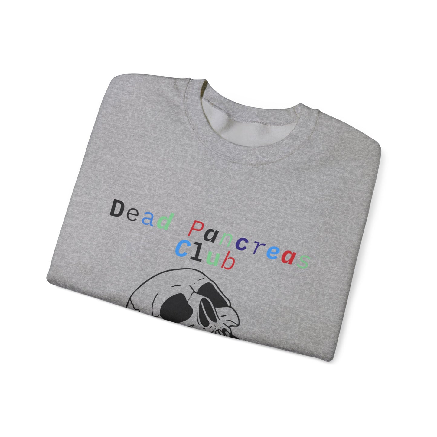 Skull & Flowers, Dead Pancreas Club - Unisex Sweatshirt The Diabuddies Store Sweatshirts $35.70