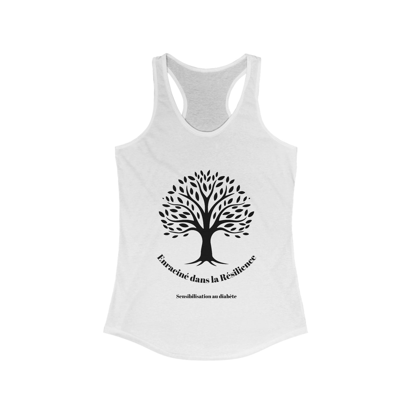 Rooted in Resilience (French) - Racerback Tank The Diabuddies Store Tank Tops $19.96
