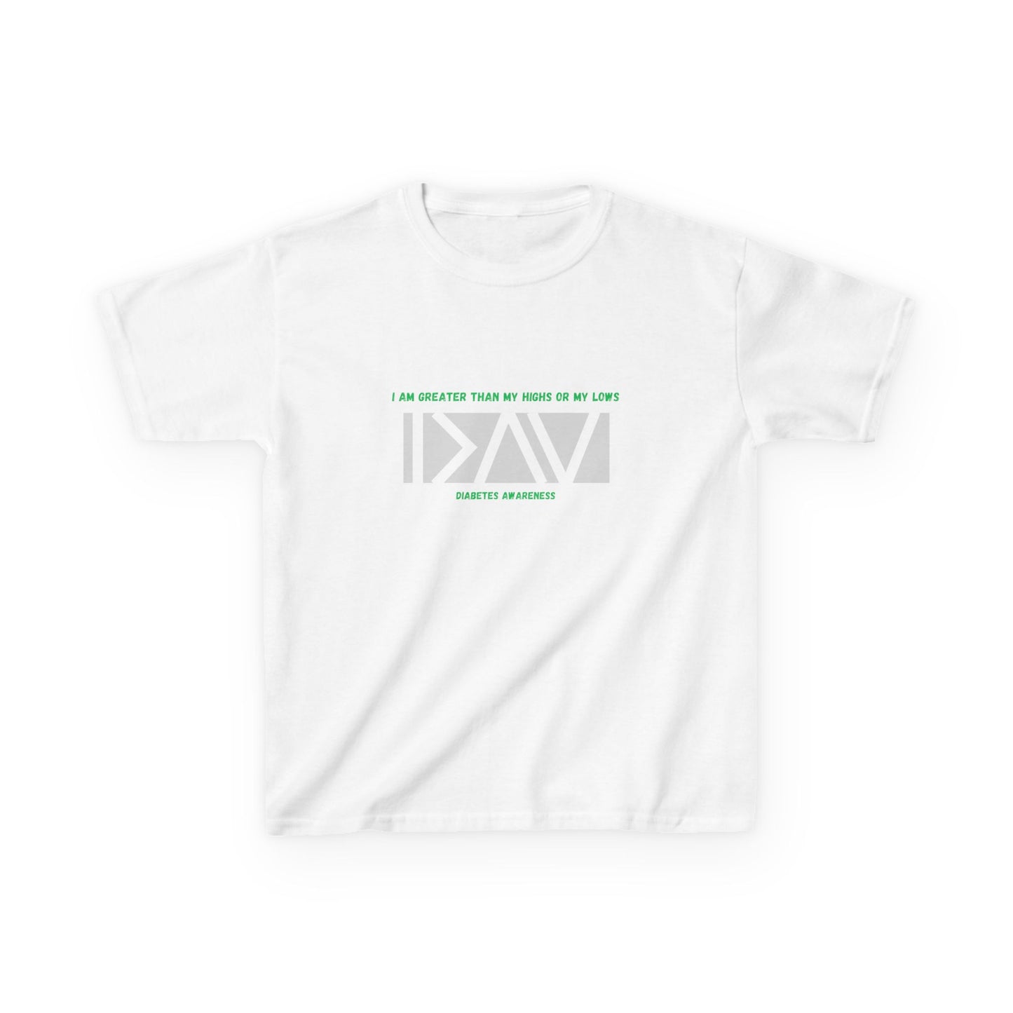 The Diabuddies Store I am greater than (Grey) - Kids Tee I am greater than (Grey) - Kids Tee: Celebrate resilience and strength with this Kids Tee! It's a powerful symbol for young individuals living with diabetes, reminding them that they are always "gre